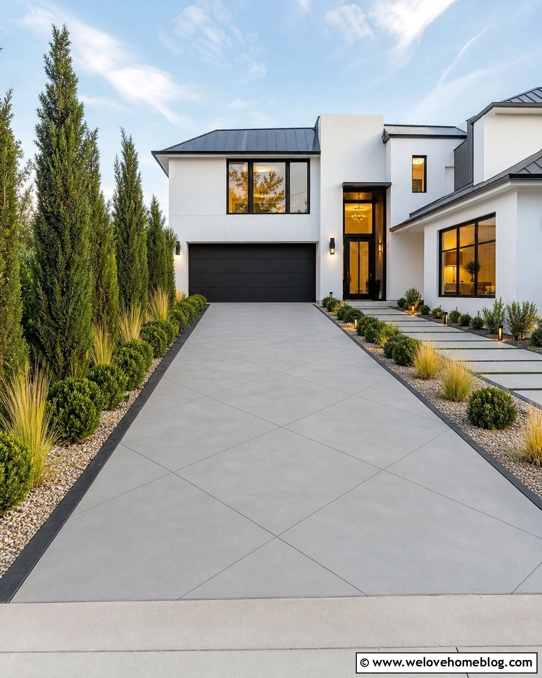 Geometric Concrete Overlay Driveway - 20 concrete overlay driveway ideas