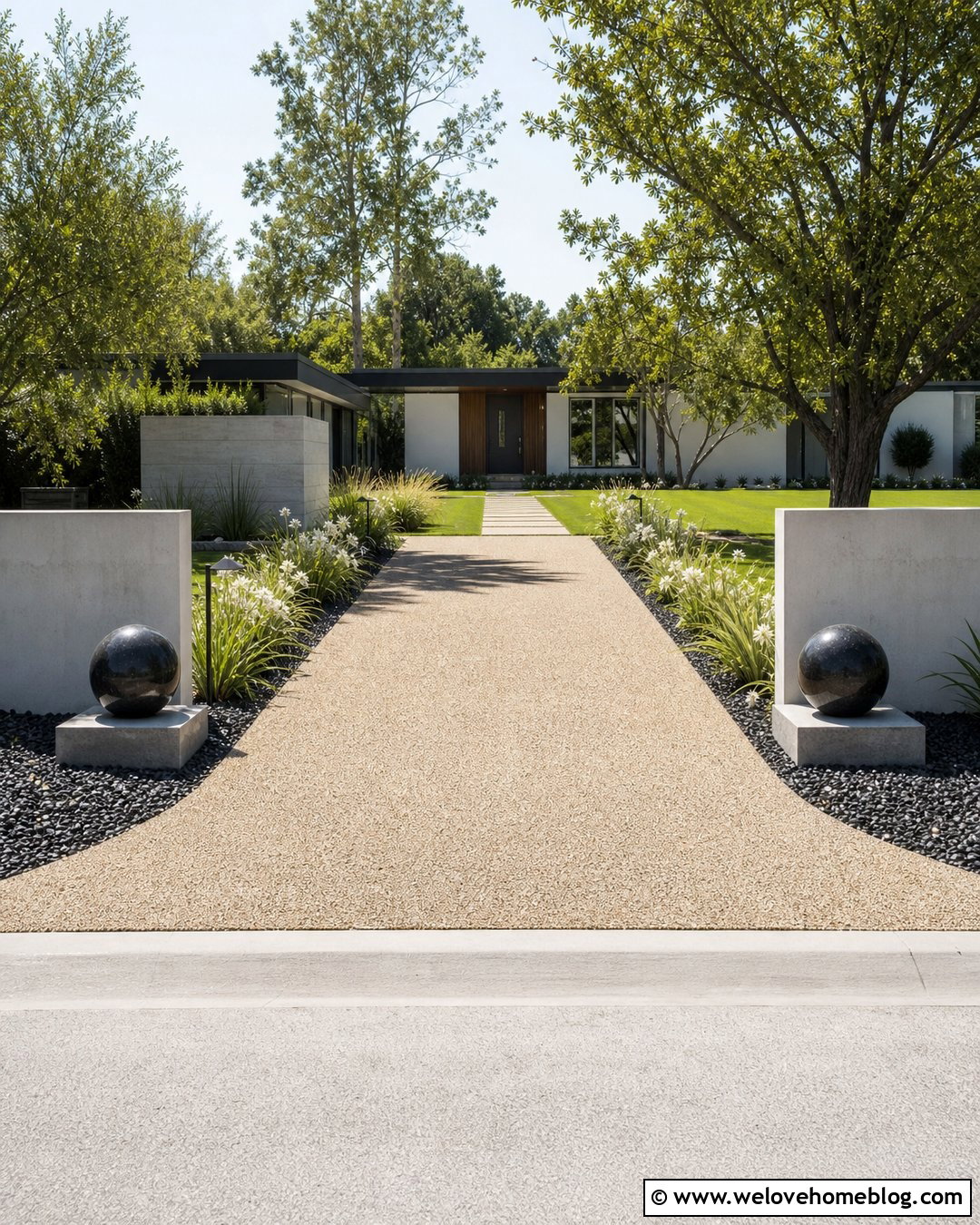 Geometric Sphere Statues for Driveway - 20 Driveway Entrance Statues Ideas