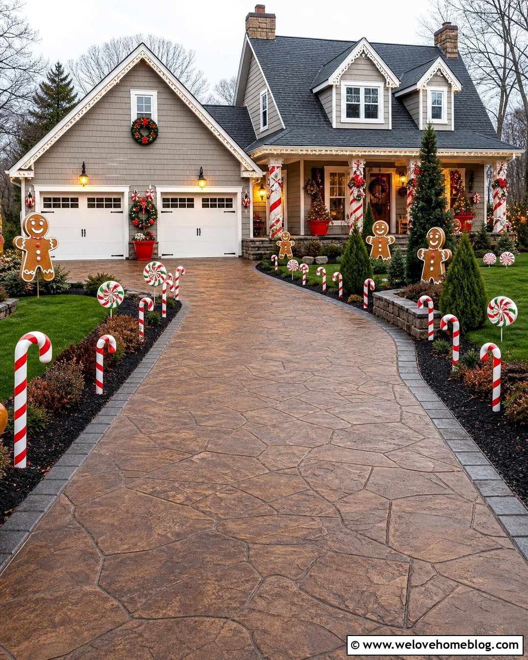 Gingerbread Driveway Theme - 25 Driveway Christmas Decorations Ideas