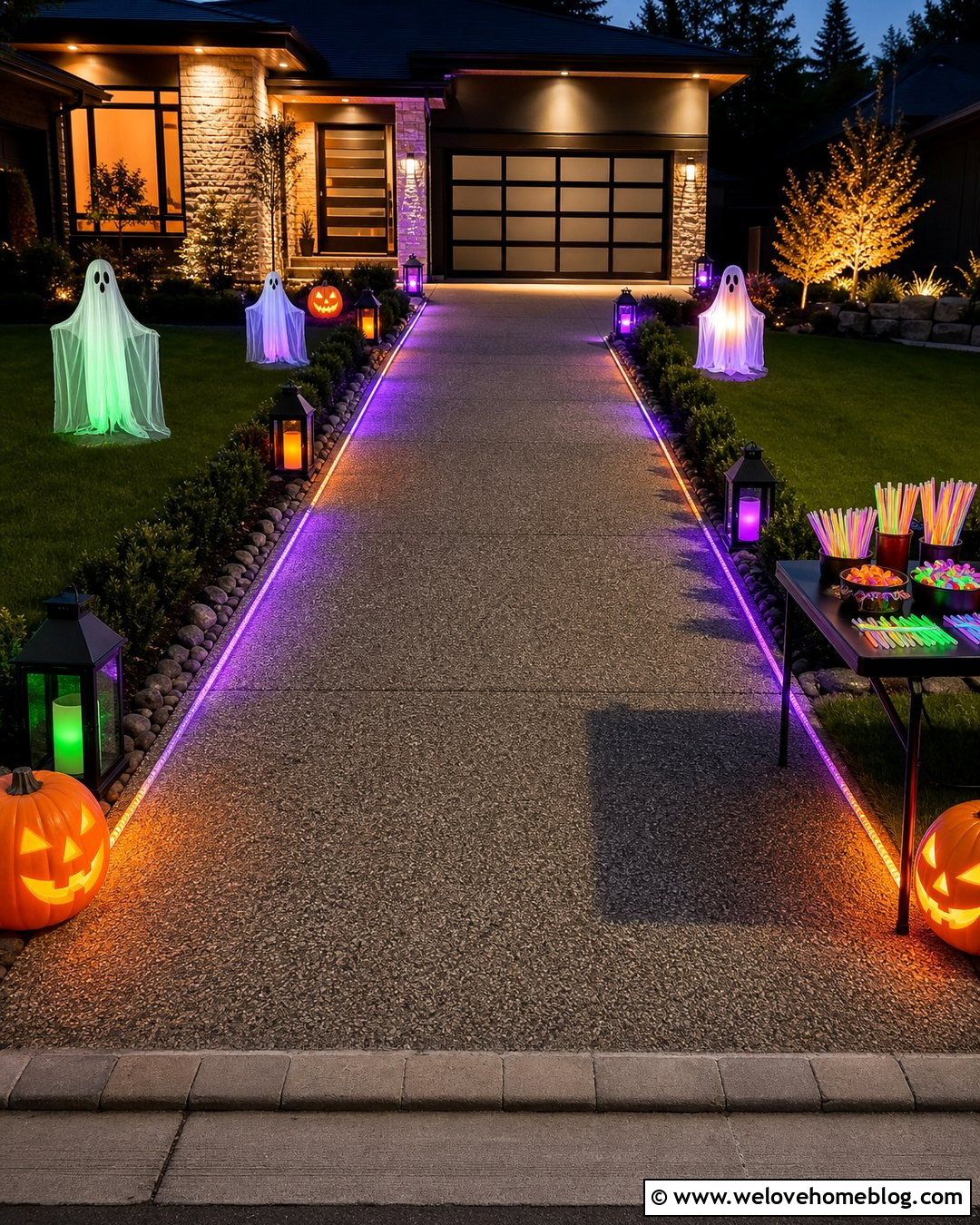 Glow Stick Trick Or Treat Driveway - 25 Trick Or Treat Driveway Ideas