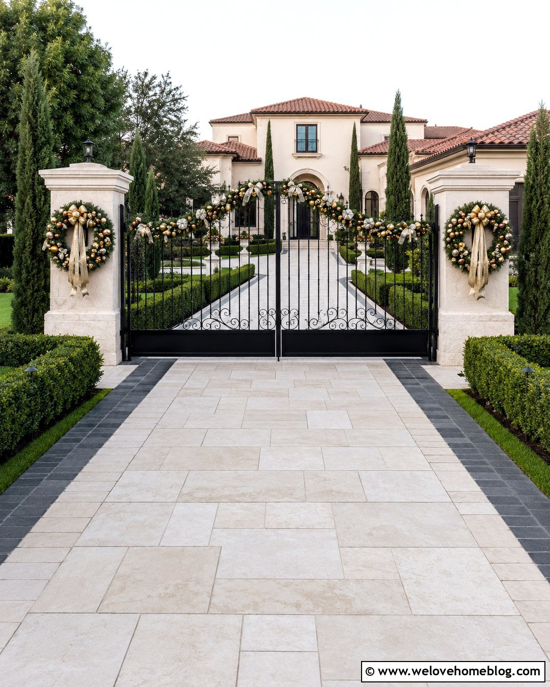 Gold And Green Driveway Gate - 20 Driveway Gate Christmas Decorations Ideas