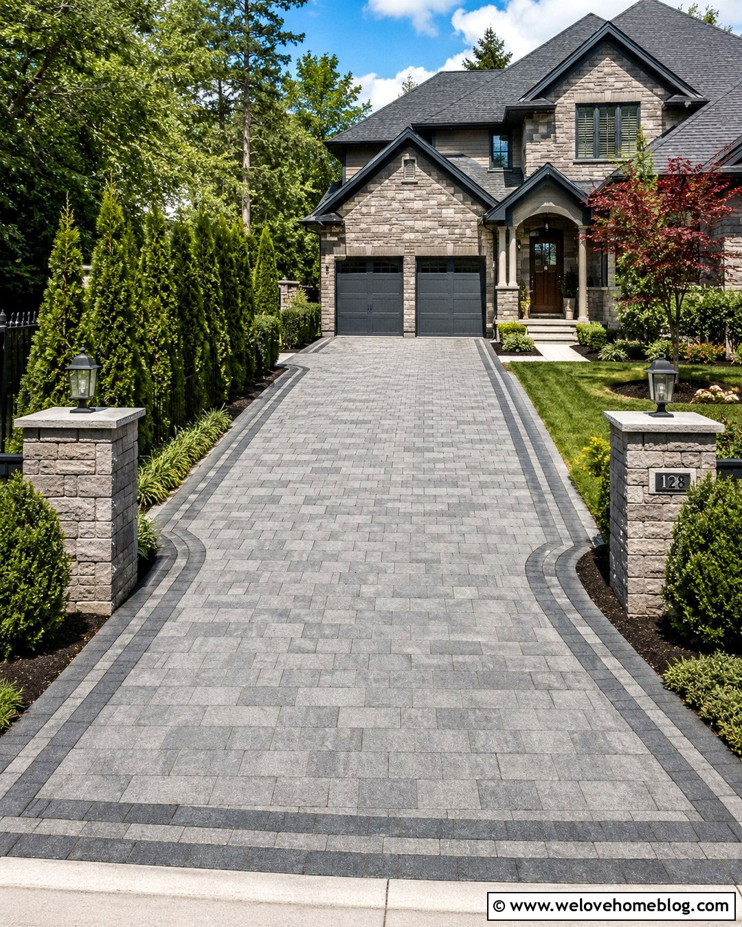 Granite Block Driveway Stencil - 20 Driveway Stencil Ideas