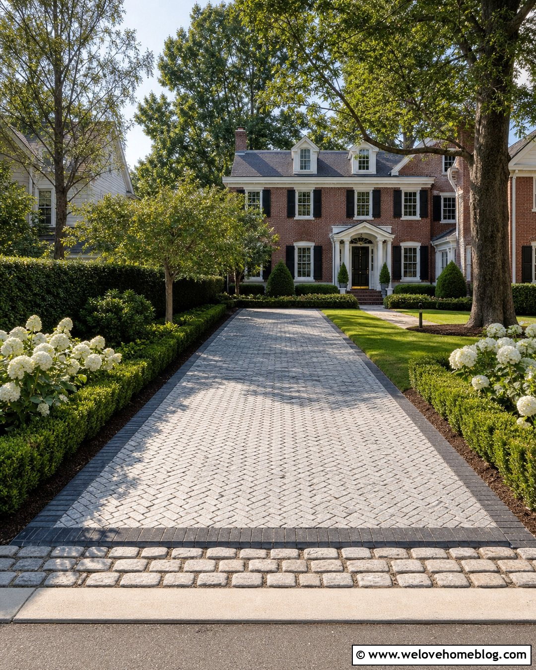 Granite Cobblestone Driveway - 35 Stone Driveway Ideas