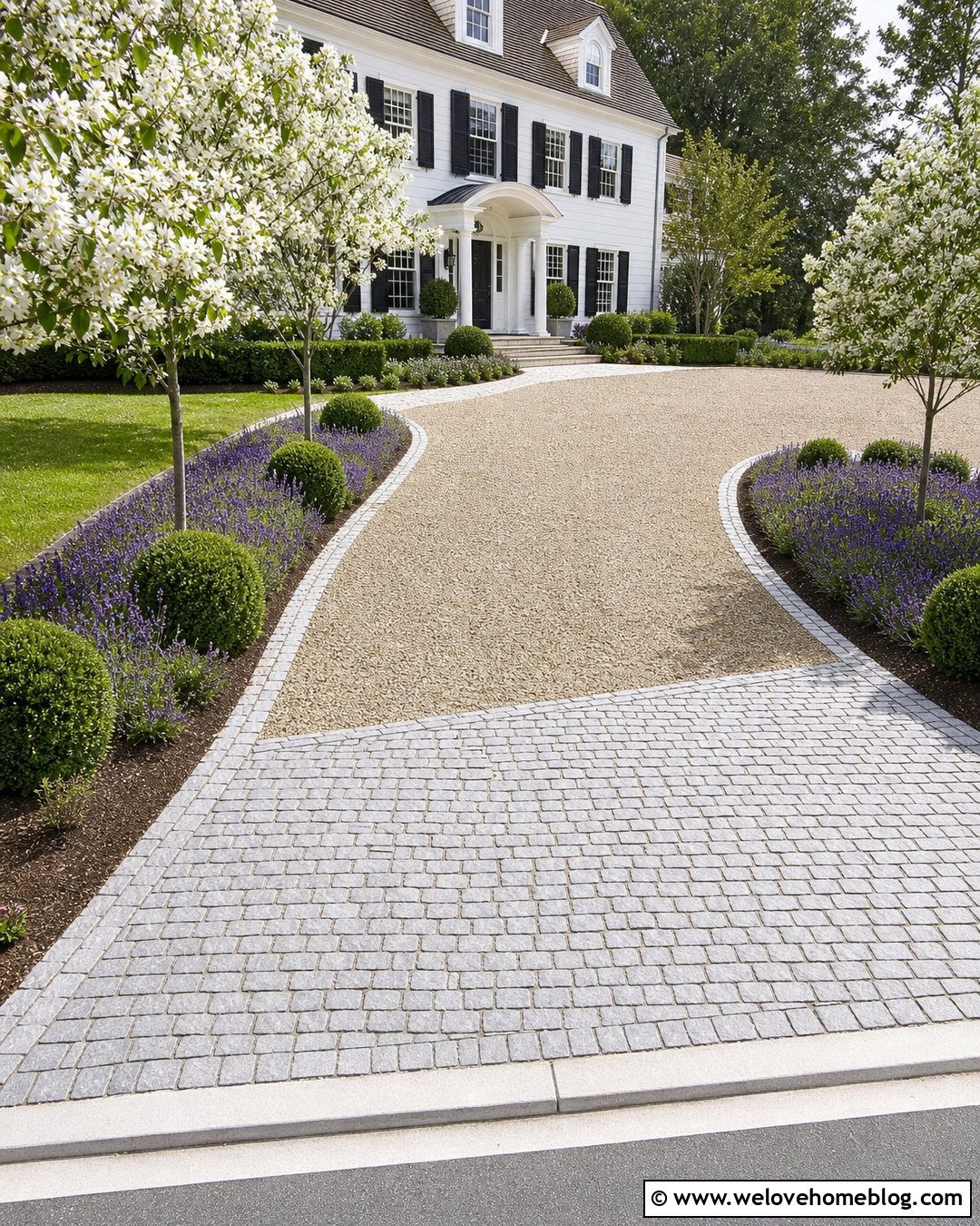 Granite Cobblestone Driveway Apron With Pea Gravel - 25 Granite Cobblestone Driveway Ideas