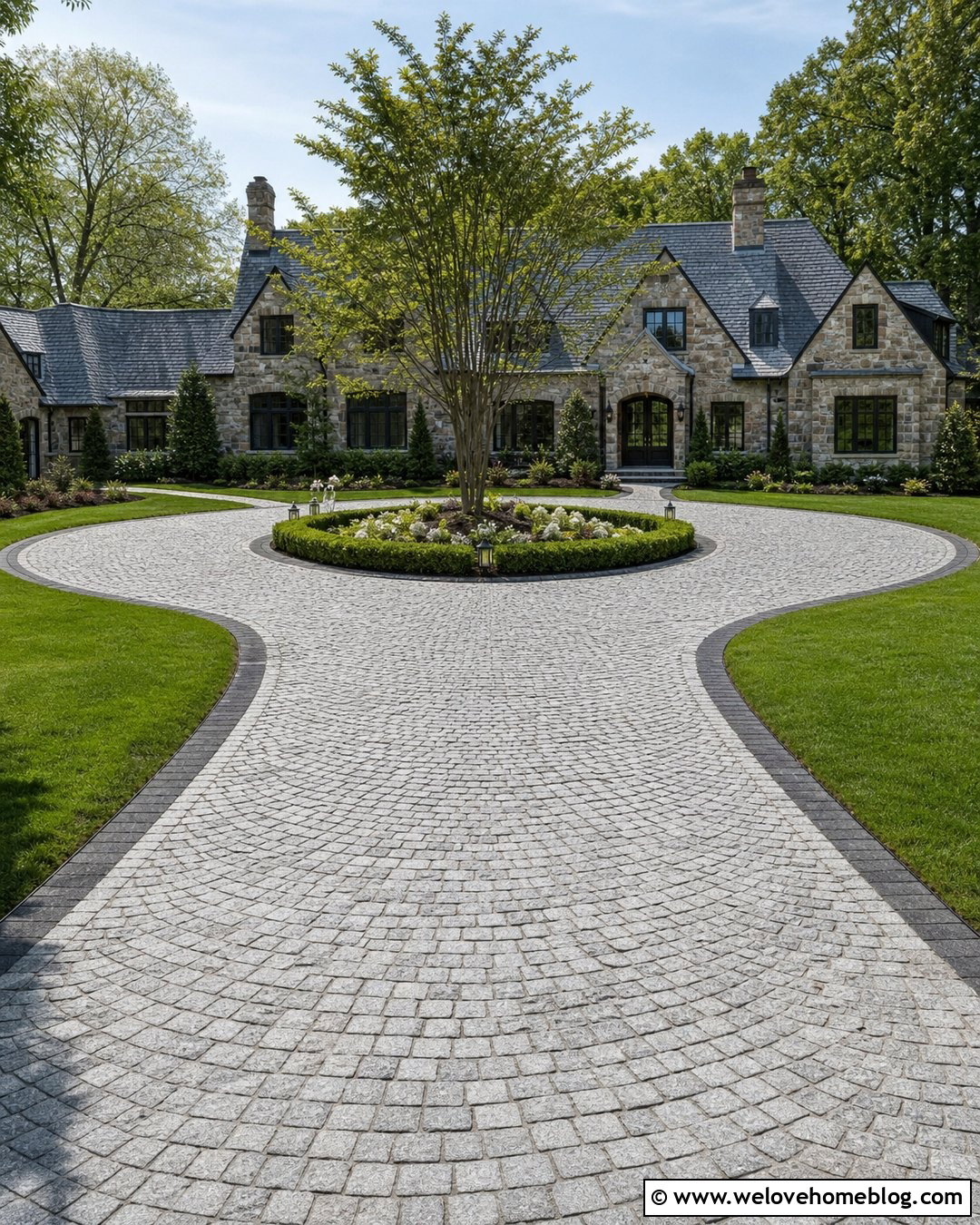 Granite Cobblestone Driveway Flooring - 35 Driveway Flooring Ideas