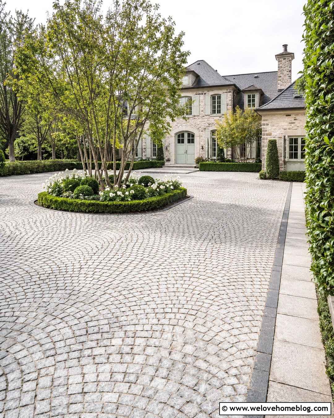 Granite Paver Driveway With Courtyard Entrance - 20 Dream House Driveway Ideas
