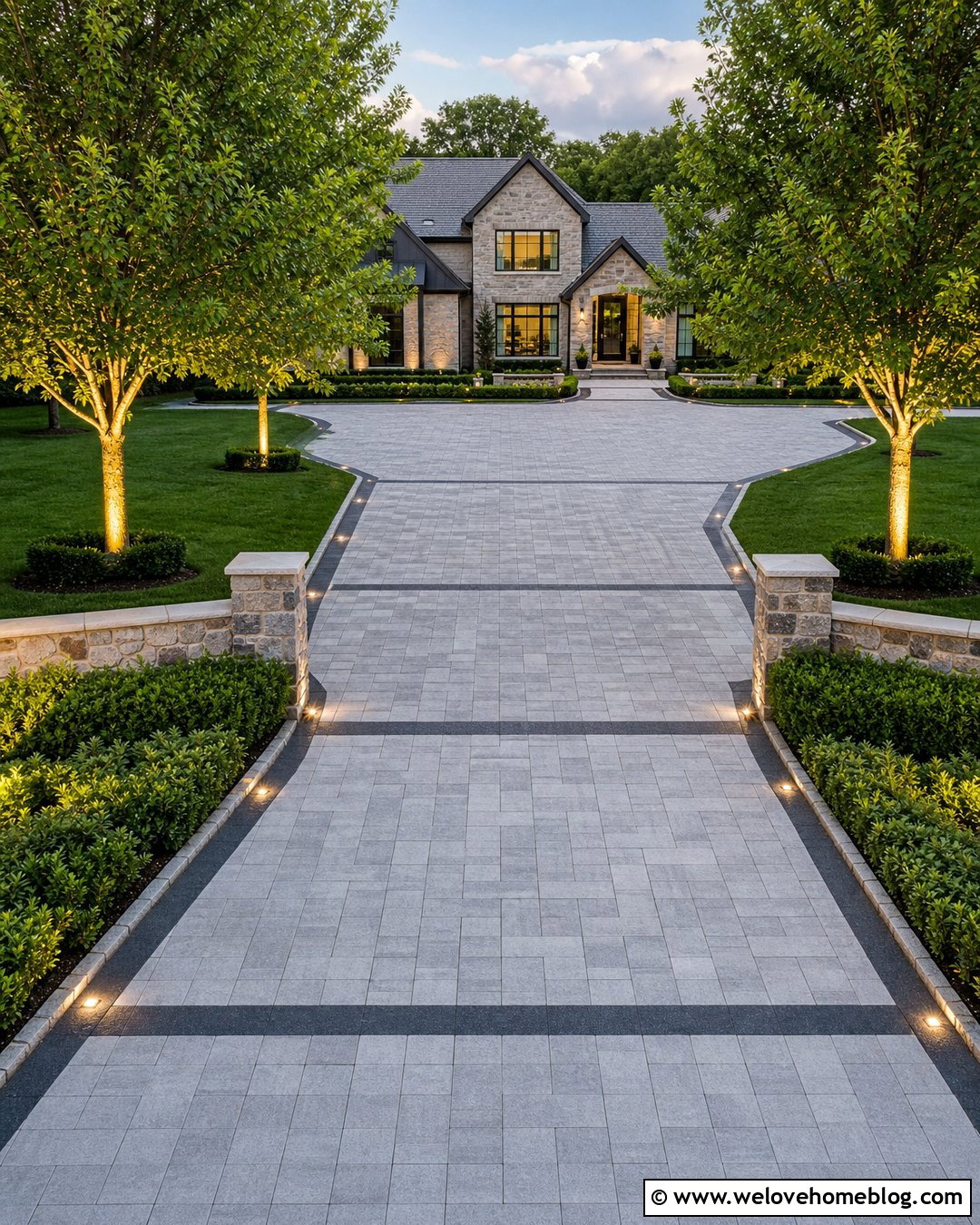 Granite Paver Luxury Driveway - 45 Luxury Driveway Ideas