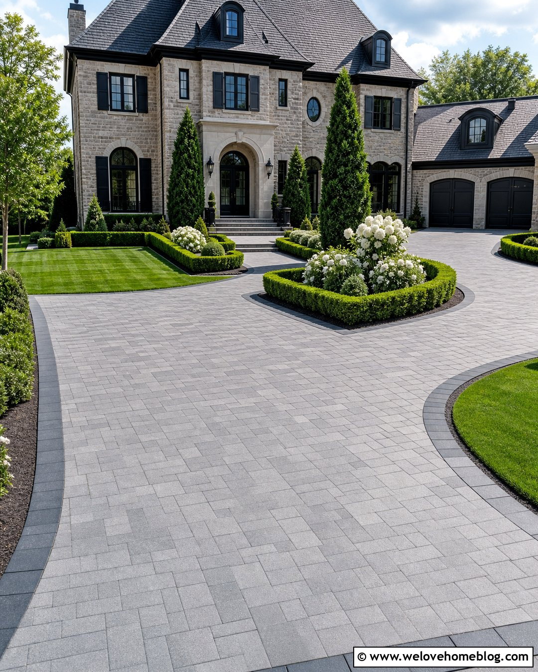 Granite Paver Raised Driveway Edging - 20 Raised Driveway Edging Ideas
