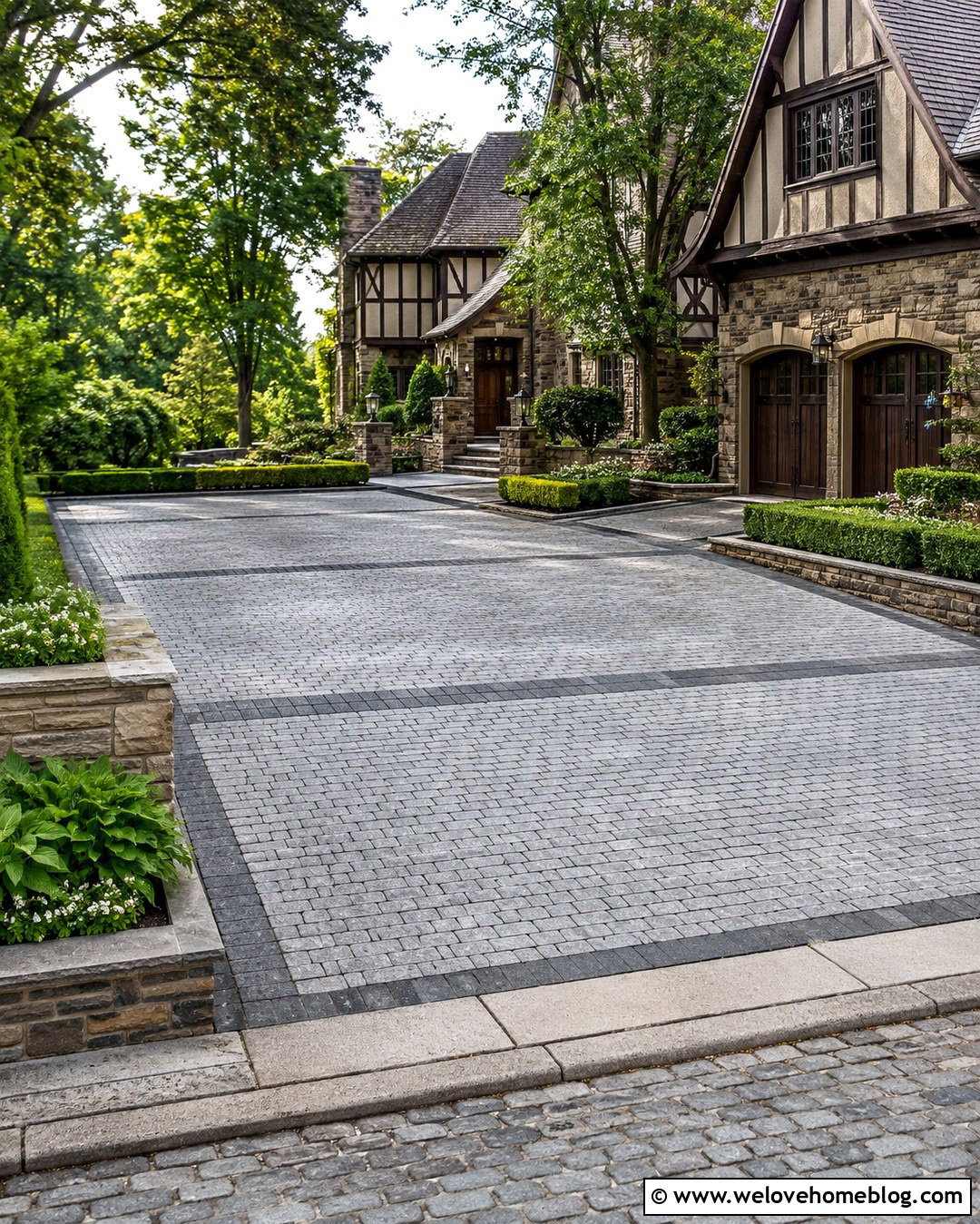 Granite Sett Motor Court Driveway - 20 Pave Driveway Ideas