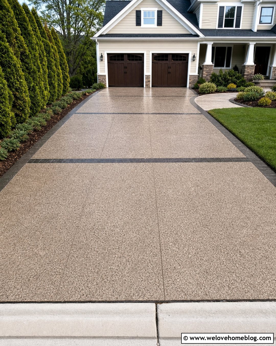 Granite Texture Stamped Concrete Driveway - 25 stamped driveway concrete ideas