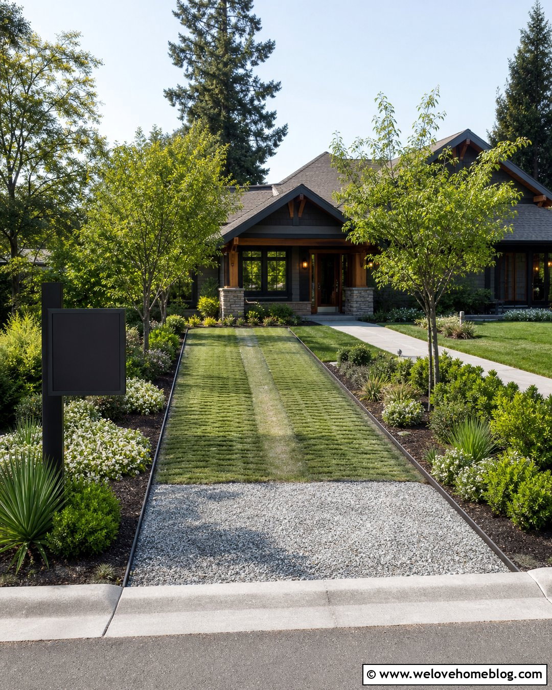 Grass Driveway With Address Sign - 35 grass driveway ideas