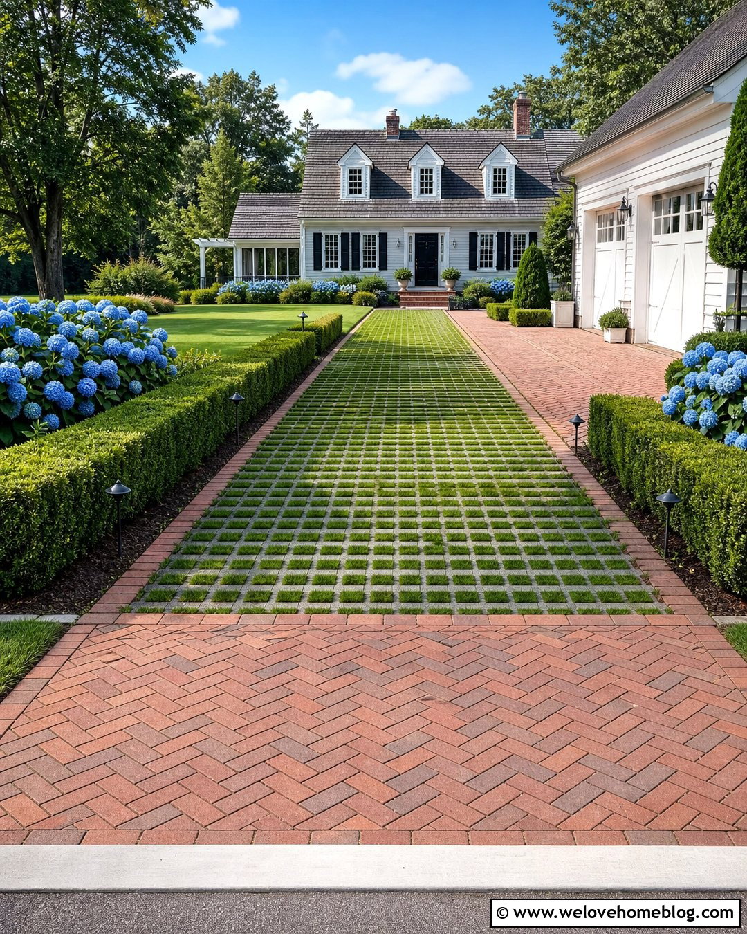Grass Driveway With Brick Apron - 20 drivable grass driveways ideas
