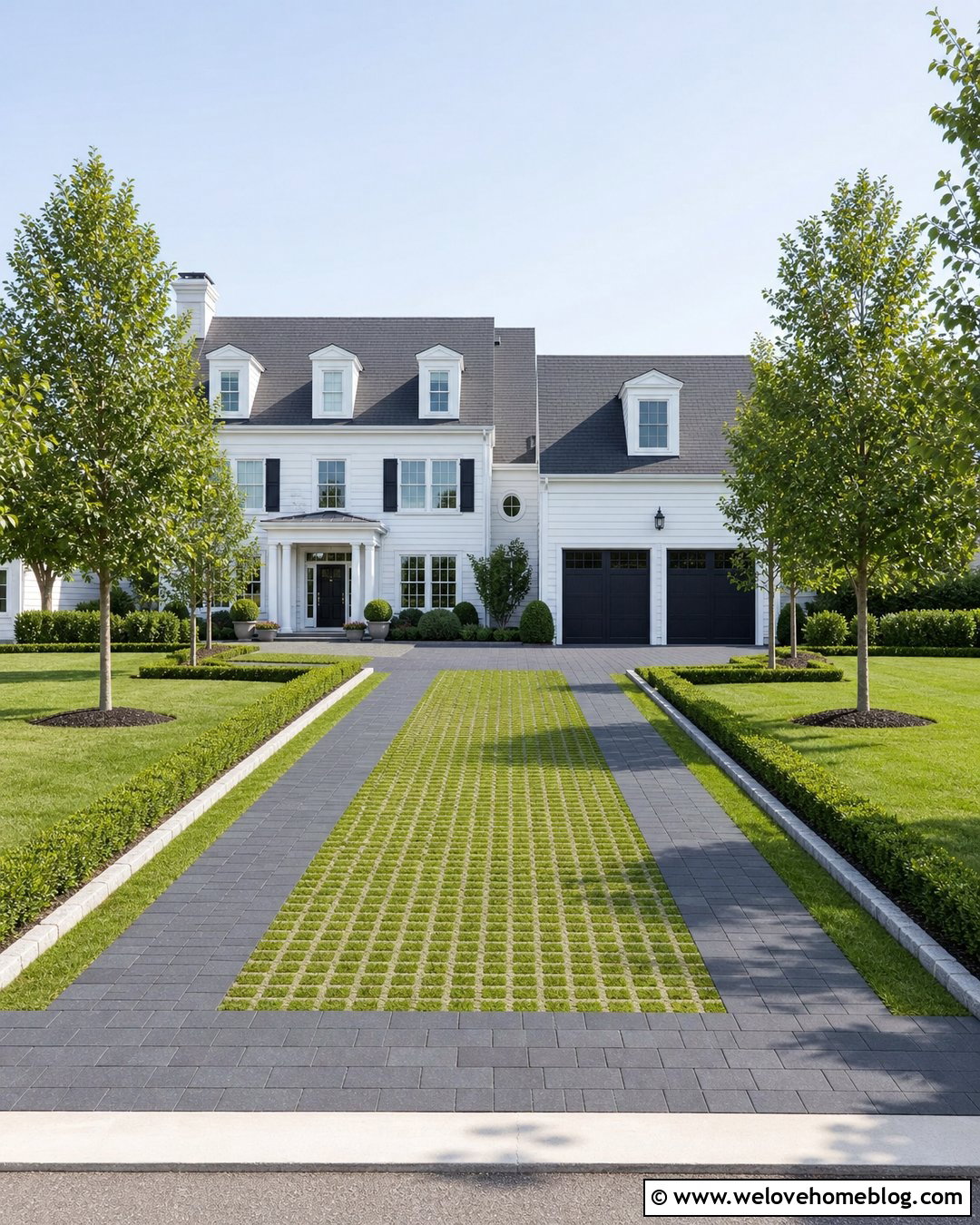 Grass Driveway With Paver Ribbons - 20 drivable grass driveways ideas