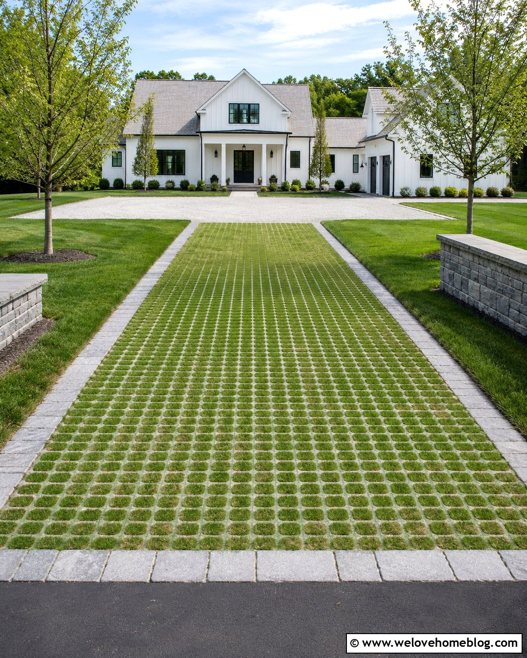 Grass Grid And Crushed Stone Driveway - 20 grass and stone driveway ideas