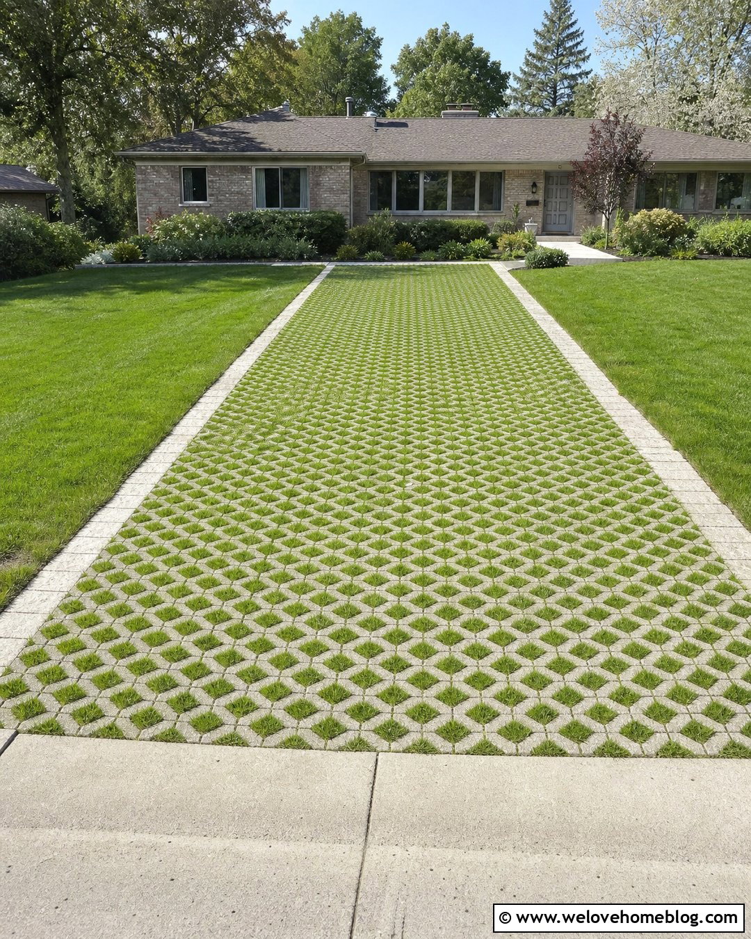 Grass Grid Driveway - 20 permeable driveway design ideas