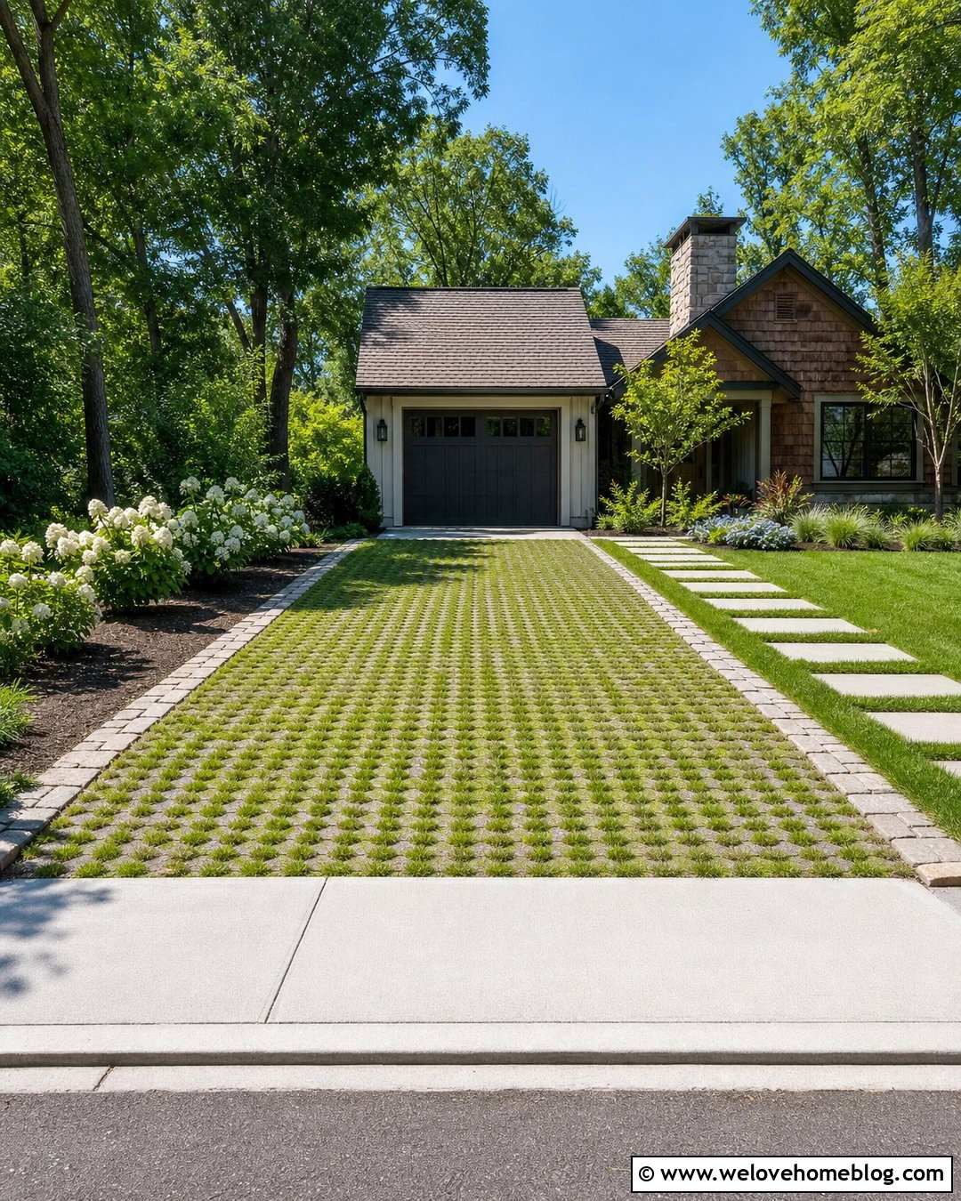 Grass Grid Driveway With Concrete Apron - 30 driveway materials ideas