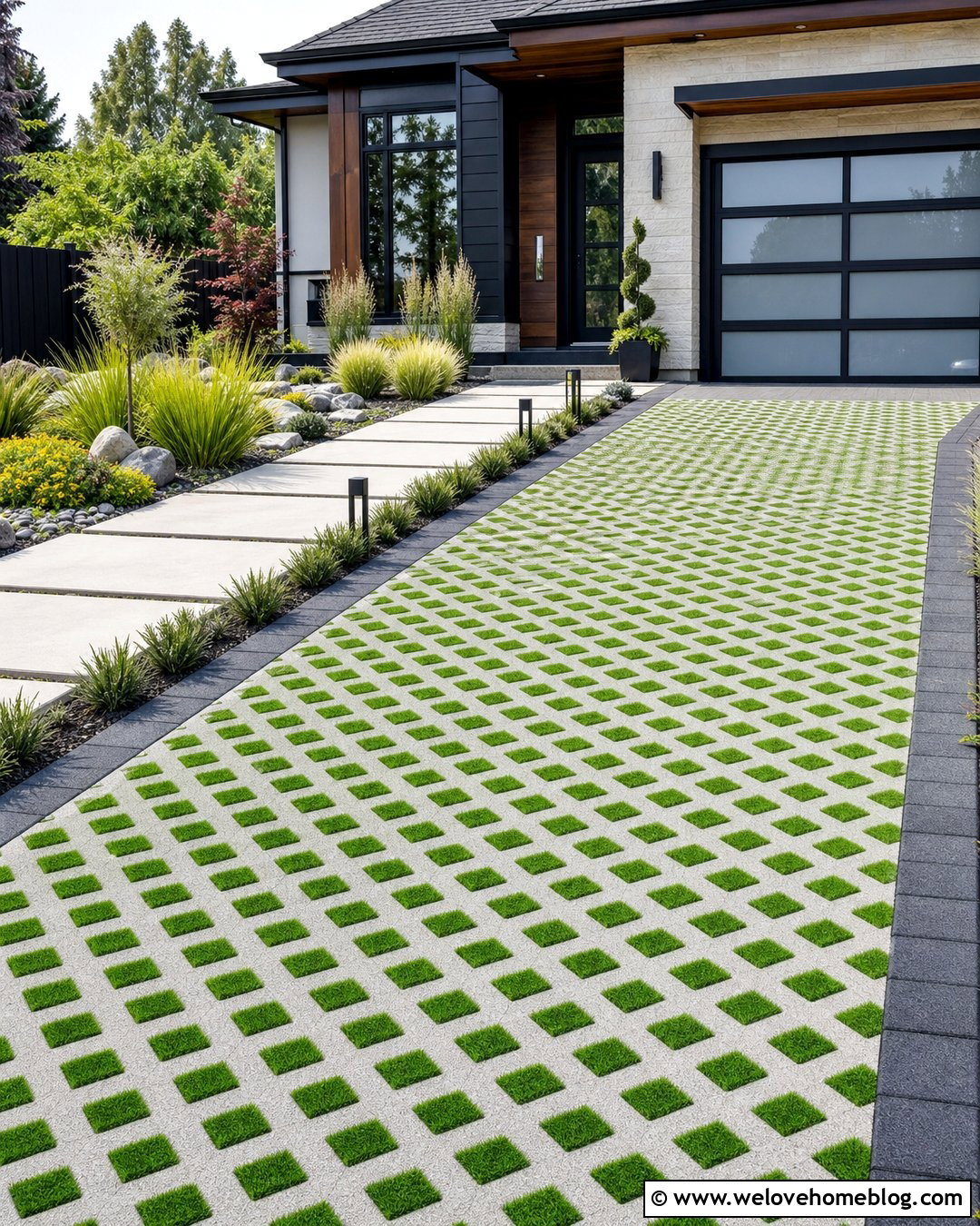 Grass Paver Driveway With Artificial Turf - 45 grass pavers driveway ideas