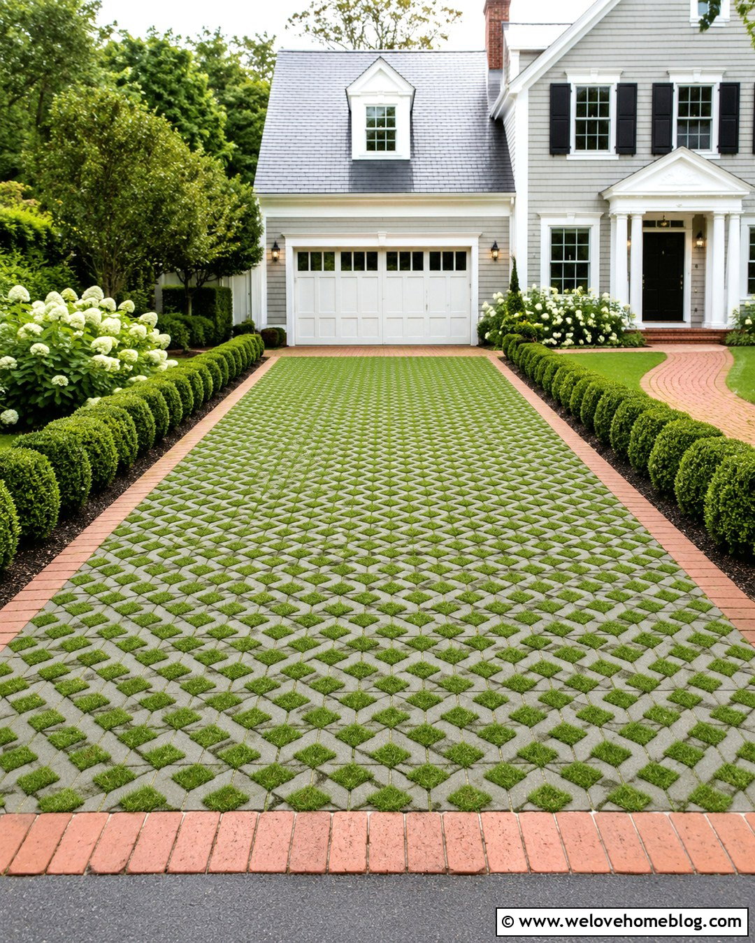 Grass Paver Driveway With Brick Border - 20 Grass Driveway Pavers Ideas