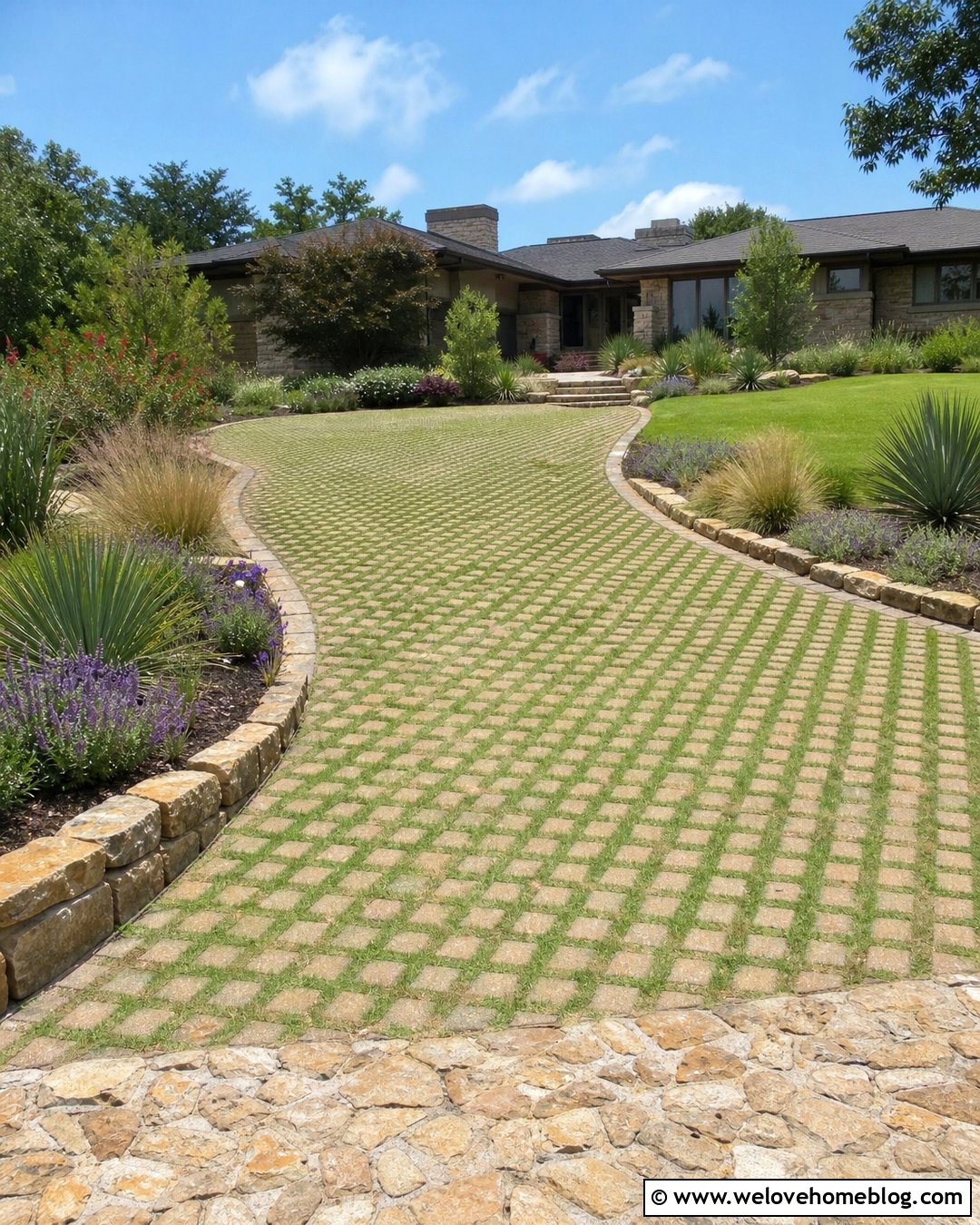 Grass Paver Driveway With Buffalo Grass - 45 grass pavers driveway ideas