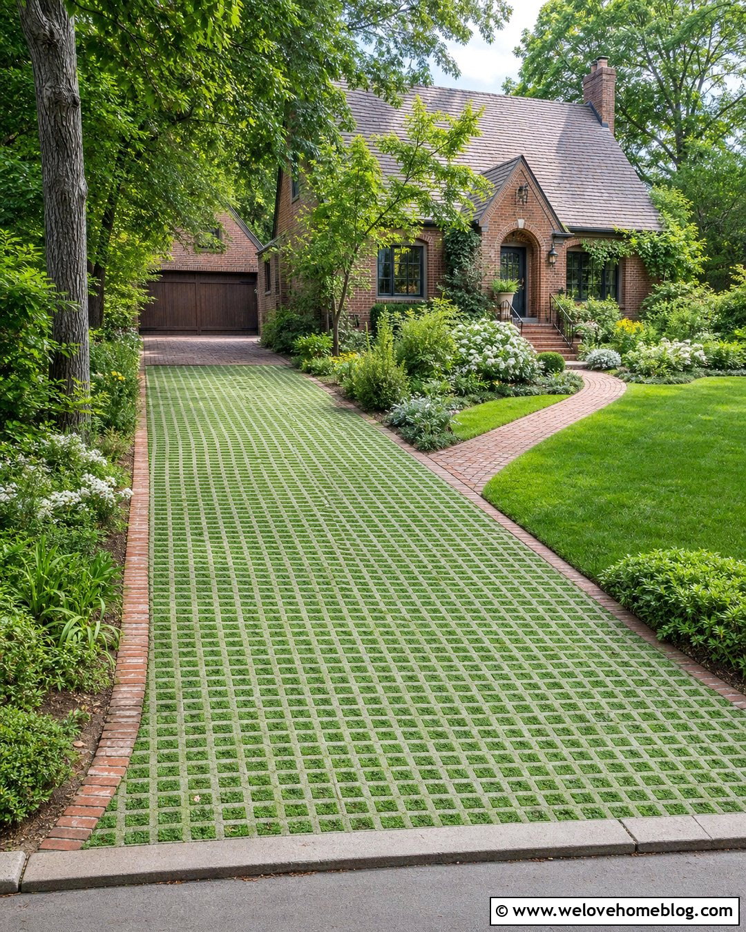 Grass Paver Driveway With Clover Infill - 45 grass pavers driveway ideas