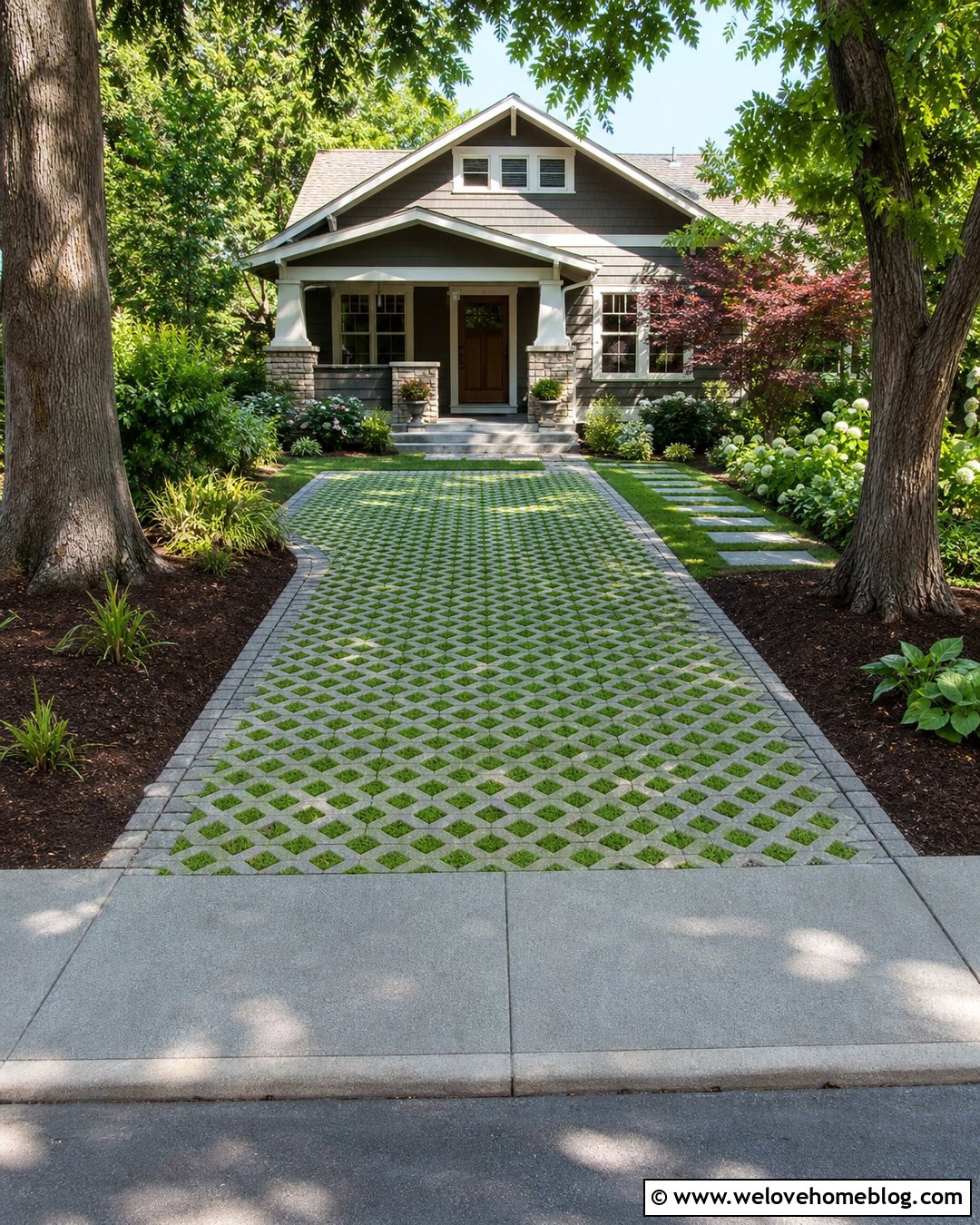 Grass Paver Driveway With Concrete Apron - 20 Driveway Alternatives Cheap Ideas