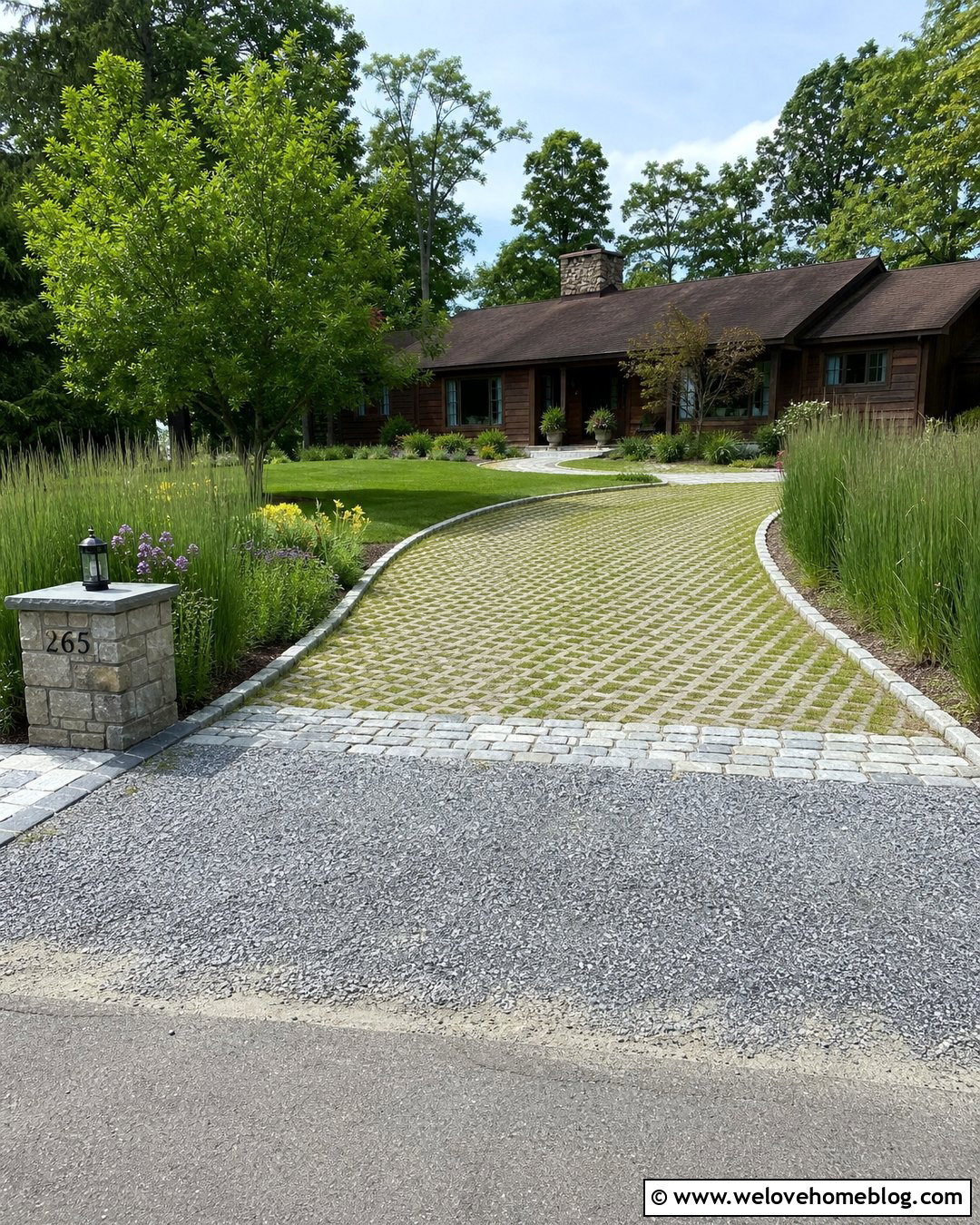 Grass Paver Driveway With Gravel Apron - 45 grass pavers driveway ideas
