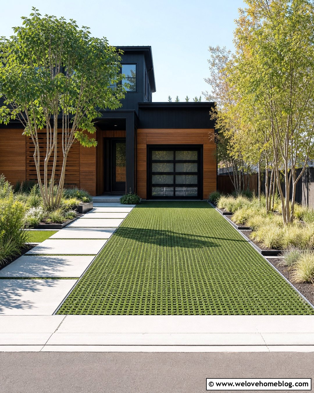 Grass Paver Driveway With Steel Edging - 45 grass pavers driveway ideas