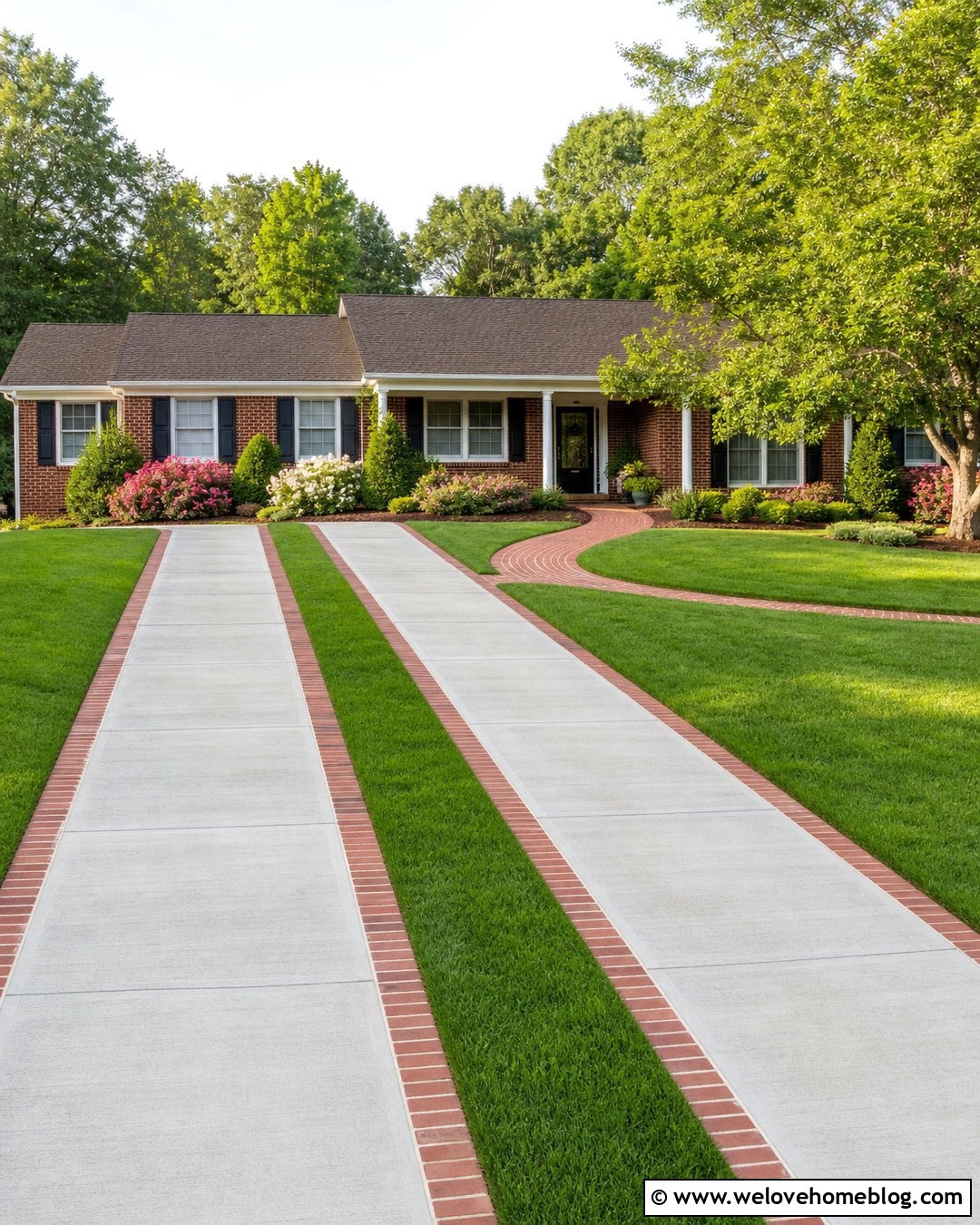 Grass Strip Driveway With Brick Borders - 20 Grass Strip Driveway Ideas