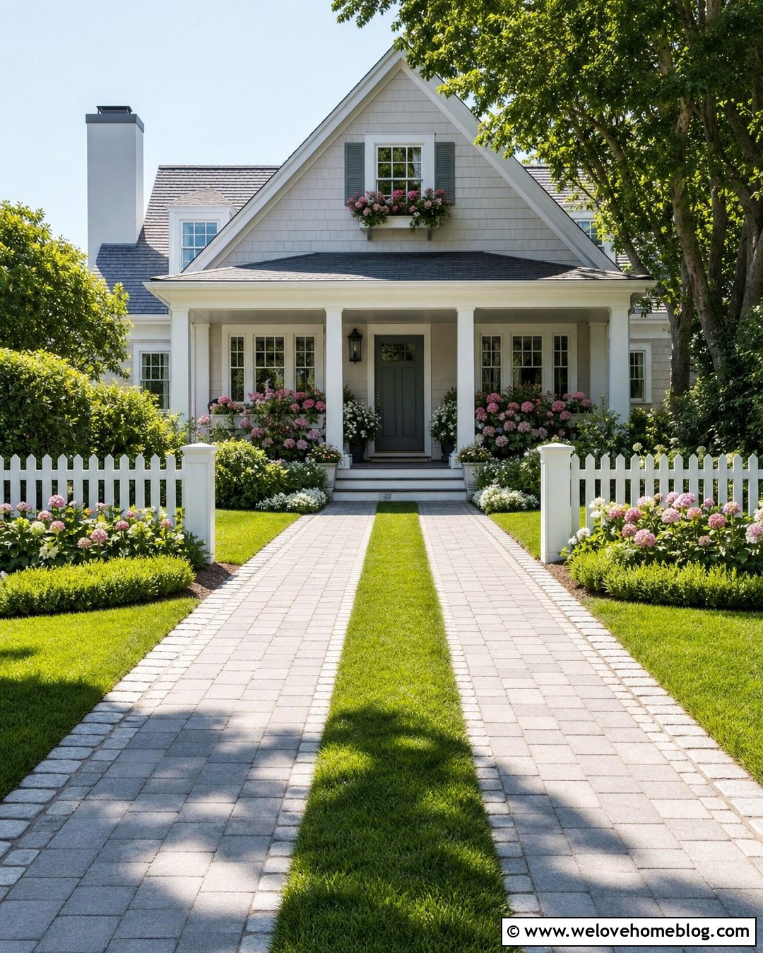 Grass Strip Paver Driveway - 20 Paver Driveway Design Ideas