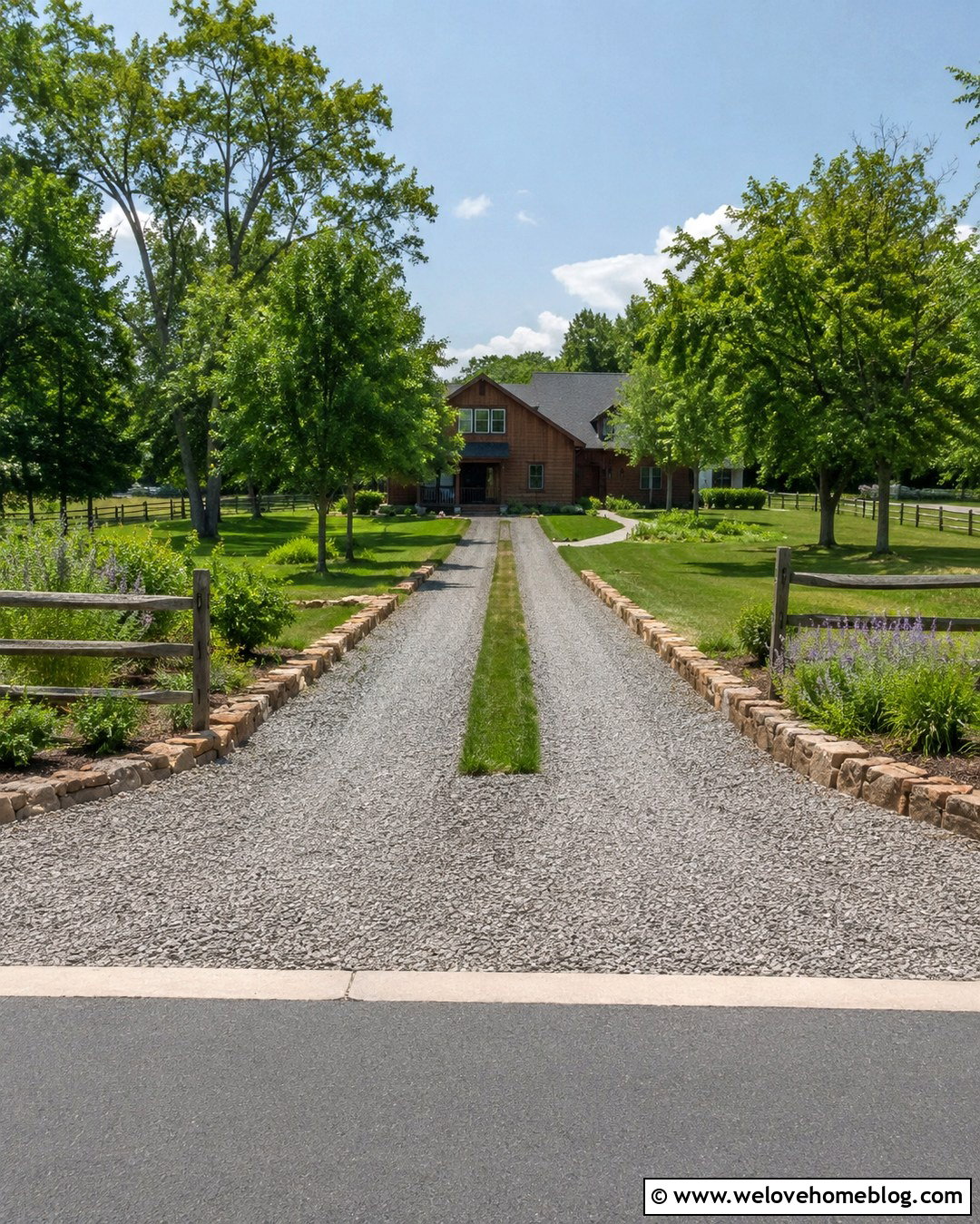 Gravel And Grass Ribbon Driveway - 20 grass and stone driveway ideas