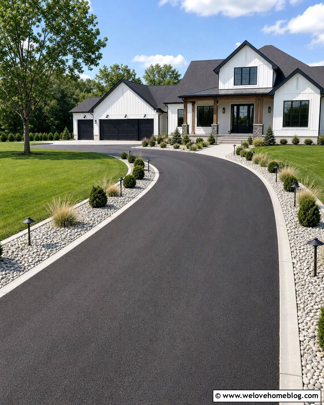 Gravel And Lighting Along Driveway - 20 Gravel Along Driveway Ideas