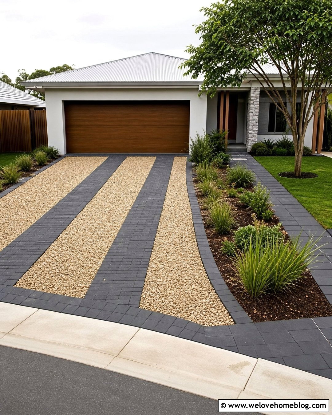 Gravel And Paver Driveway - 20 Eco Friendly Driveway Ideas