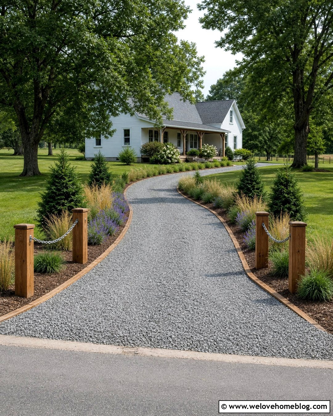Gravel Driveway Chain With Wood Posts - 20 Chain To Block Driveway Ideas
