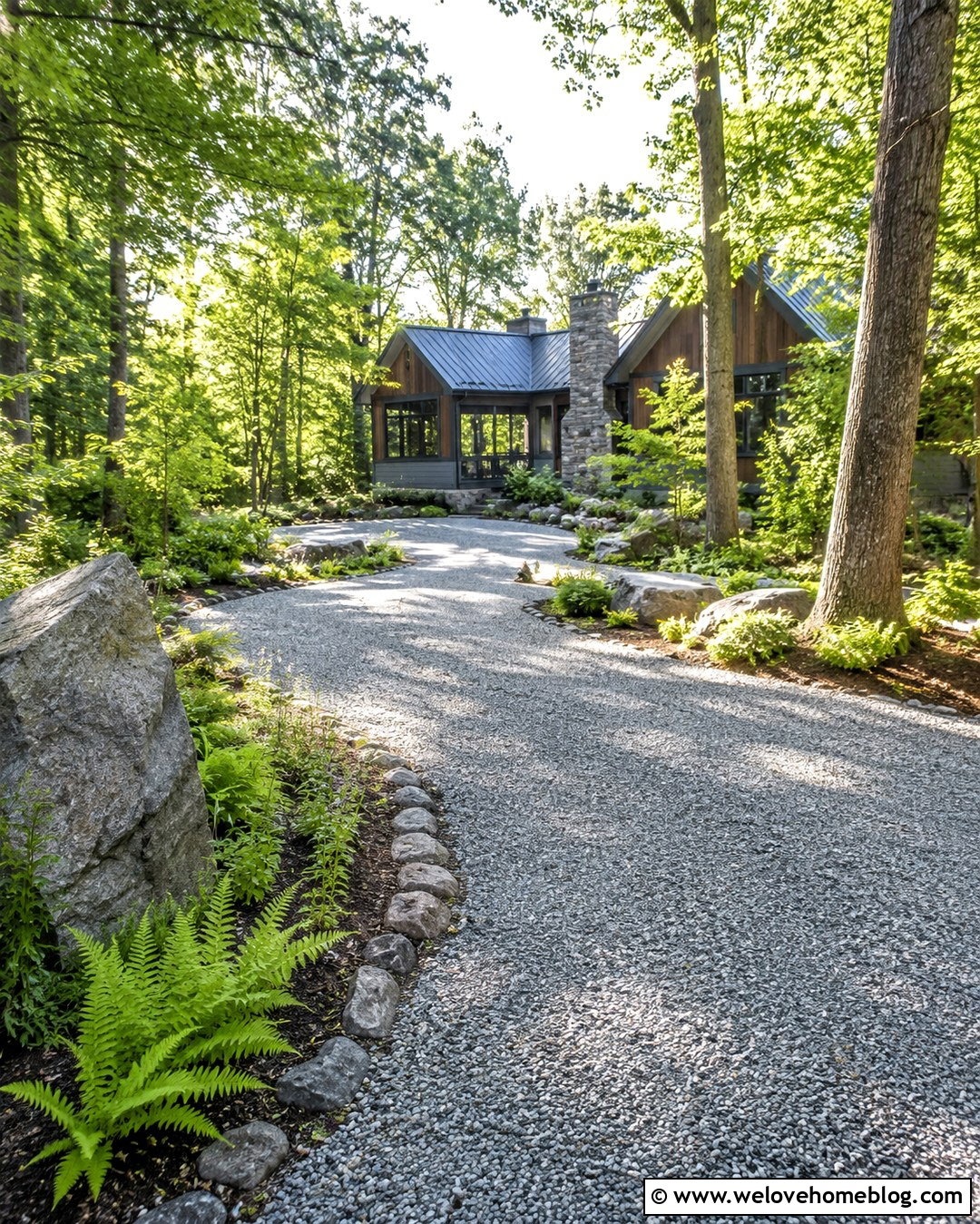 Gravel Driveway Edge With Boulders And Native Planting - 20 landscaping driveway edge ideas