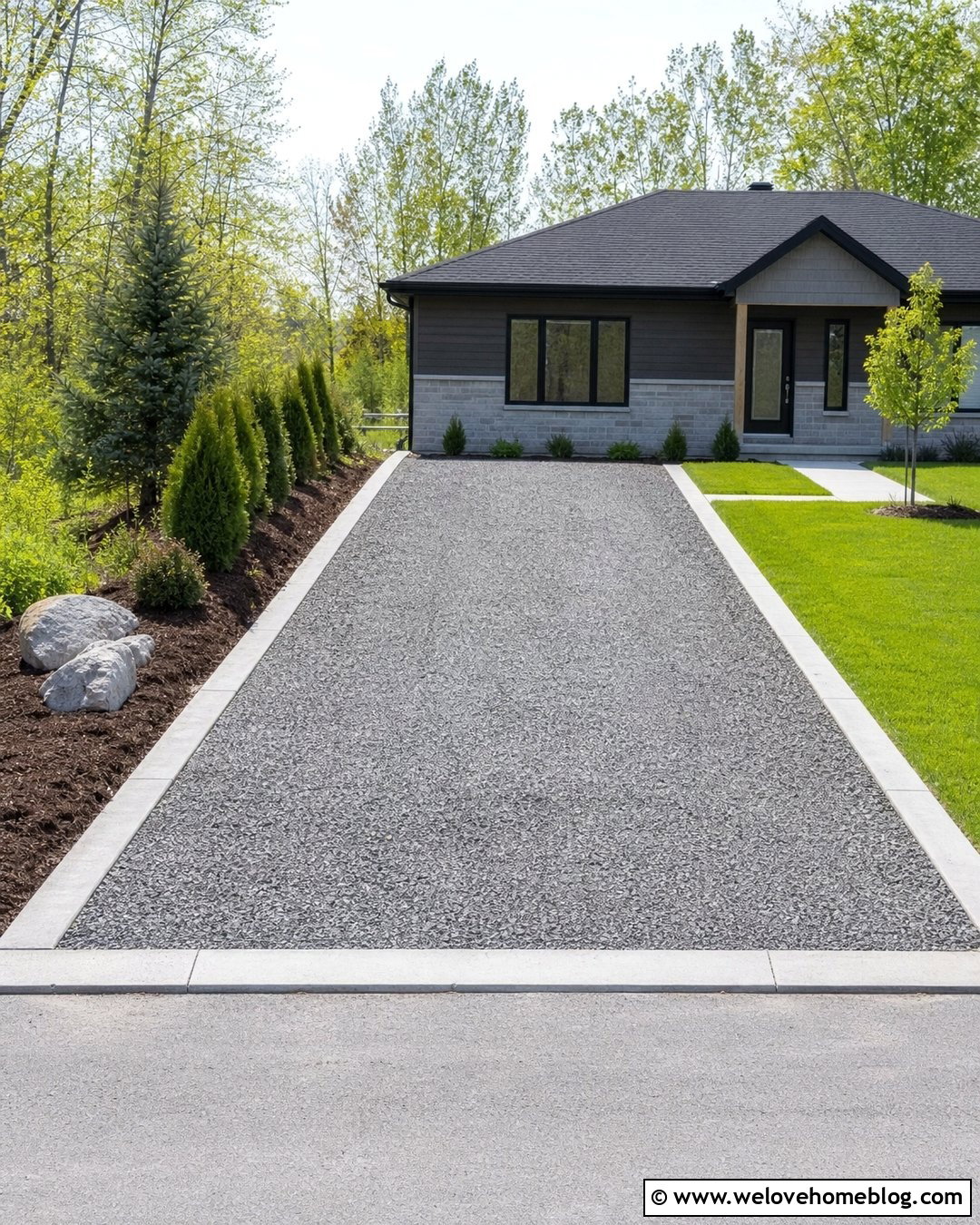 Gravel Driveway Edging With A Concrete Curb - 25 Gravel Driveway Edging Cheap Ideas