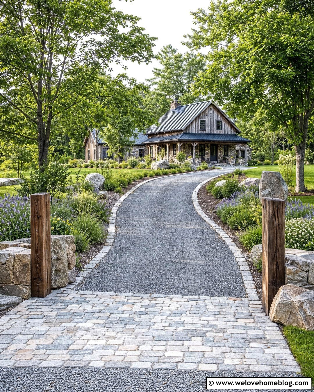 Gravel Driveway Entrance - 35 End Of Driveway Entrance Ideas