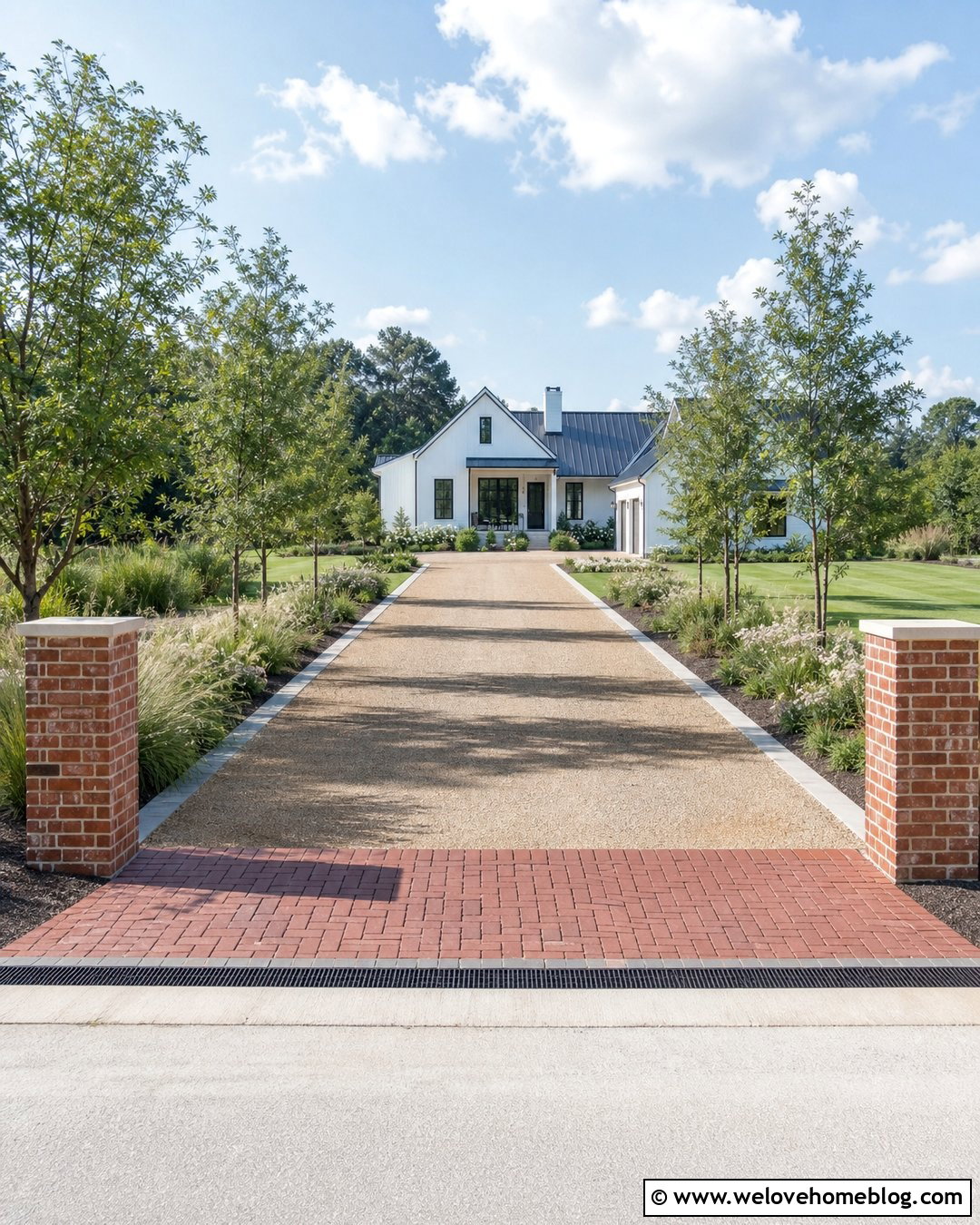 Gravel Driveway Entrance With Channel Drain - 20 Gravel Driveway Drain Ideas