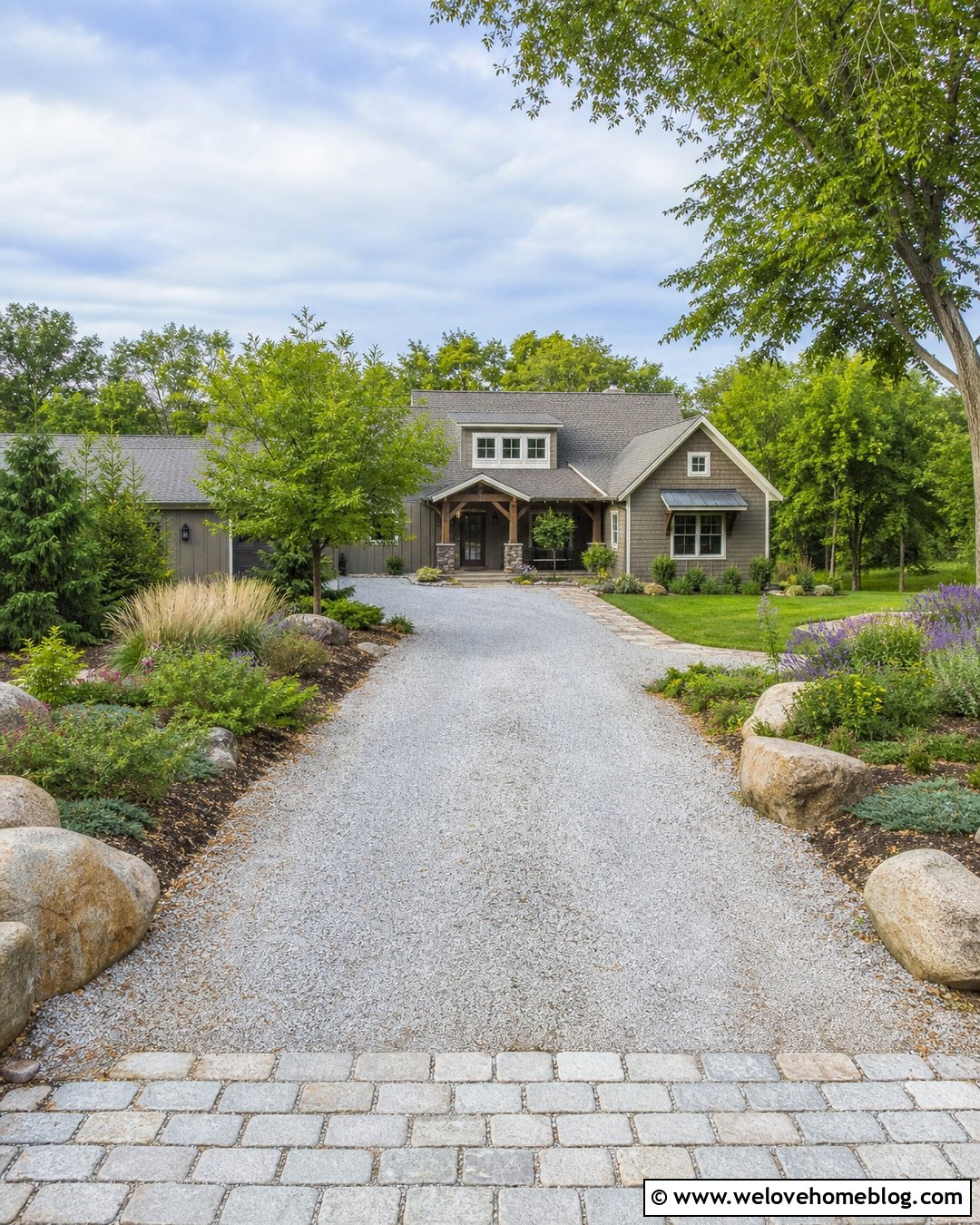Gravel Driveway Entrance With Granite Boulders - 20 Driveway Entrance With Boulders Ideas