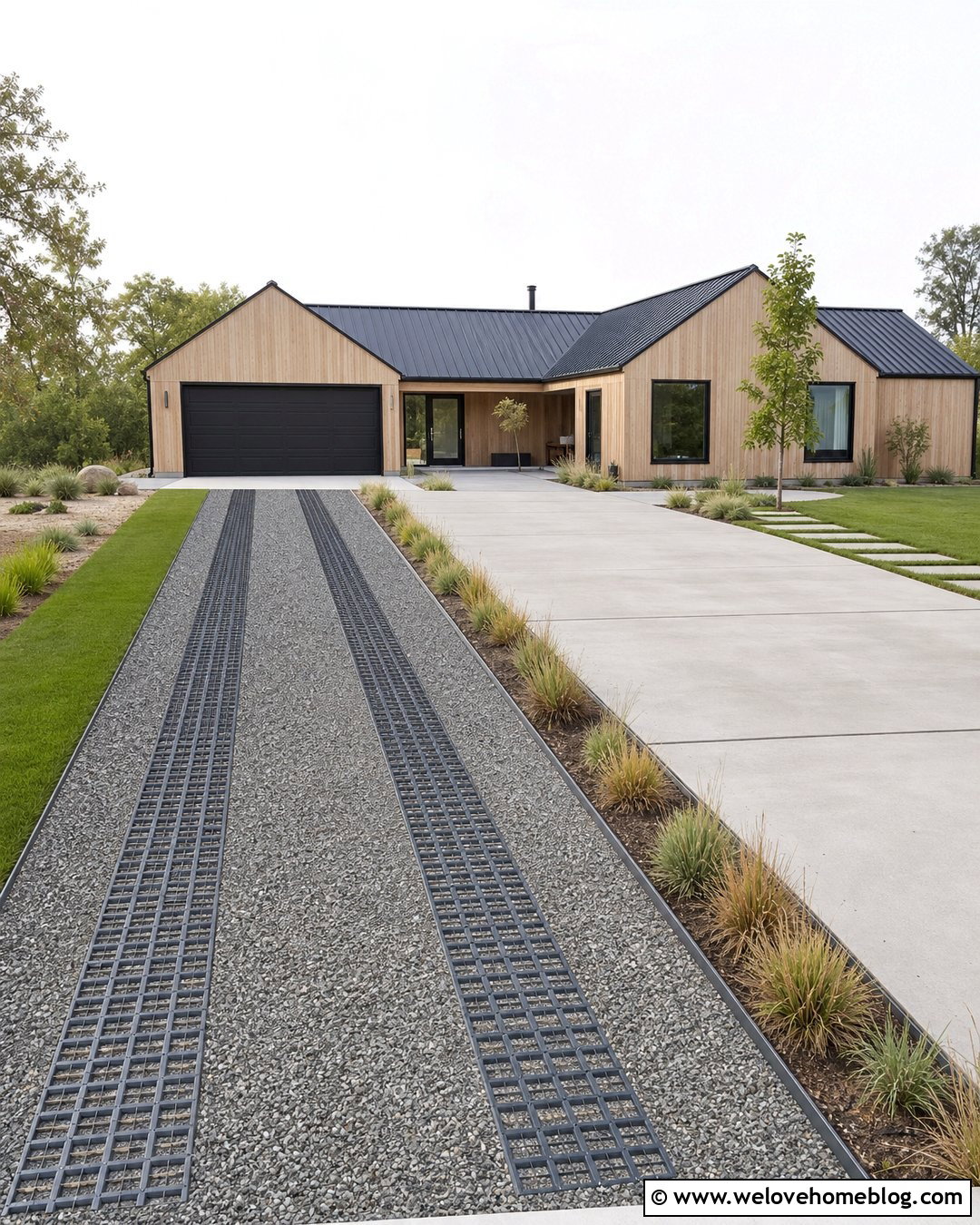 Gravel Driveway Extension With Grass Strips - 20 Extend Driveway With Gravel Ideas