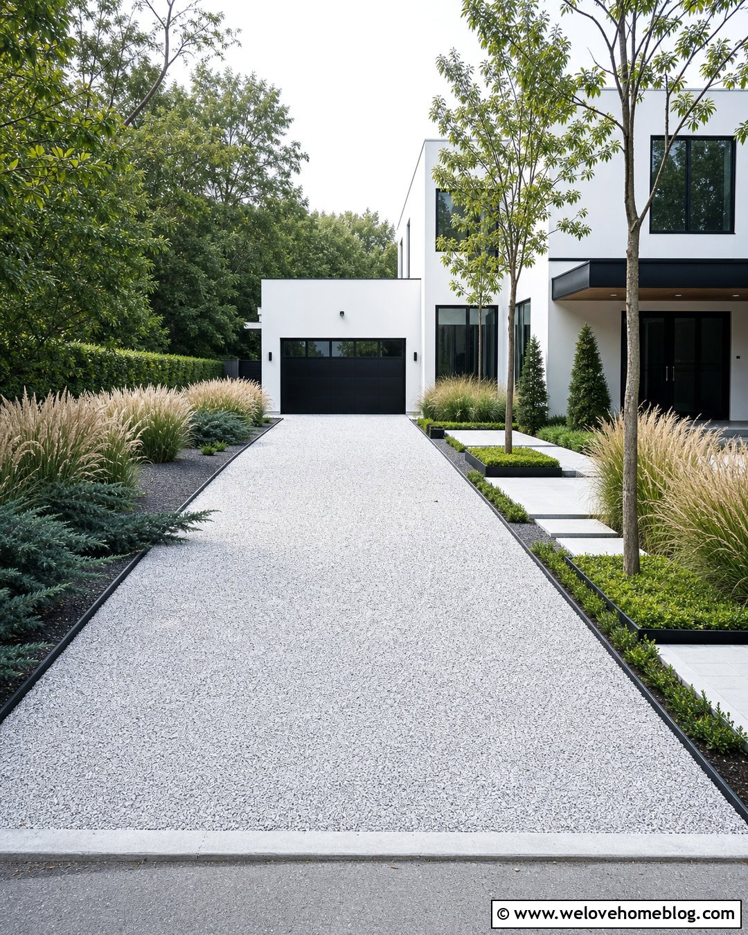 Gravel Driveway With Black Metal Edging - 35 gravel driveway landscaping ideas