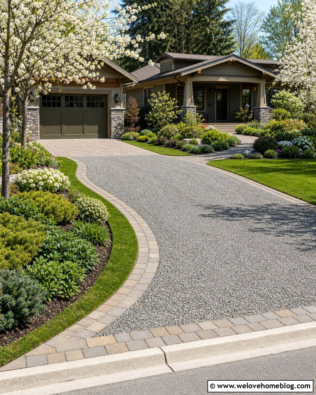 Gravel Driveway With Block Paving And Grass Strip - 20 Gravel And Block Paving Driveway Ideas