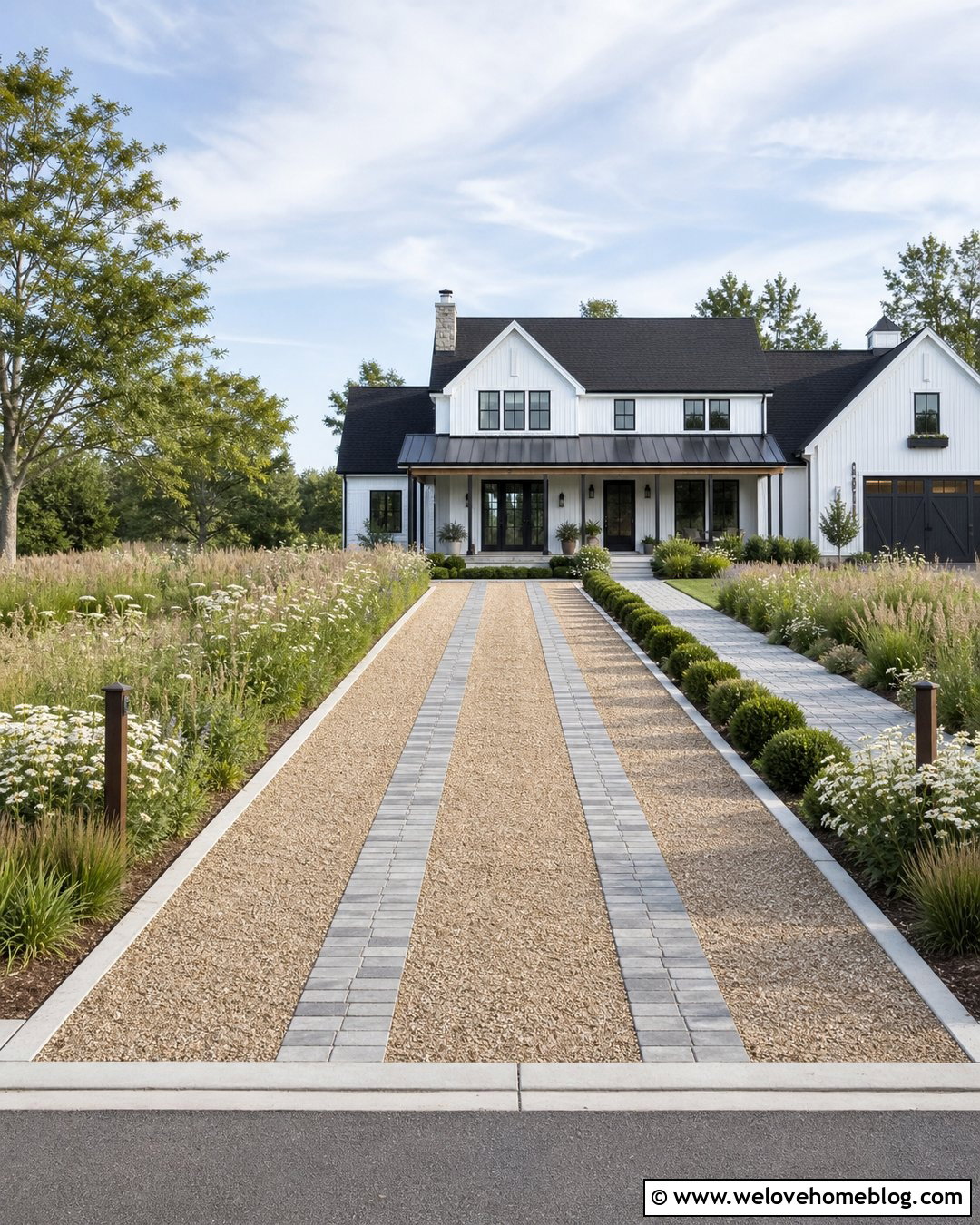 Gravel Driveway With Block Paving Tire Tracks - 20 Gravel And Block Paving Driveway Ideas