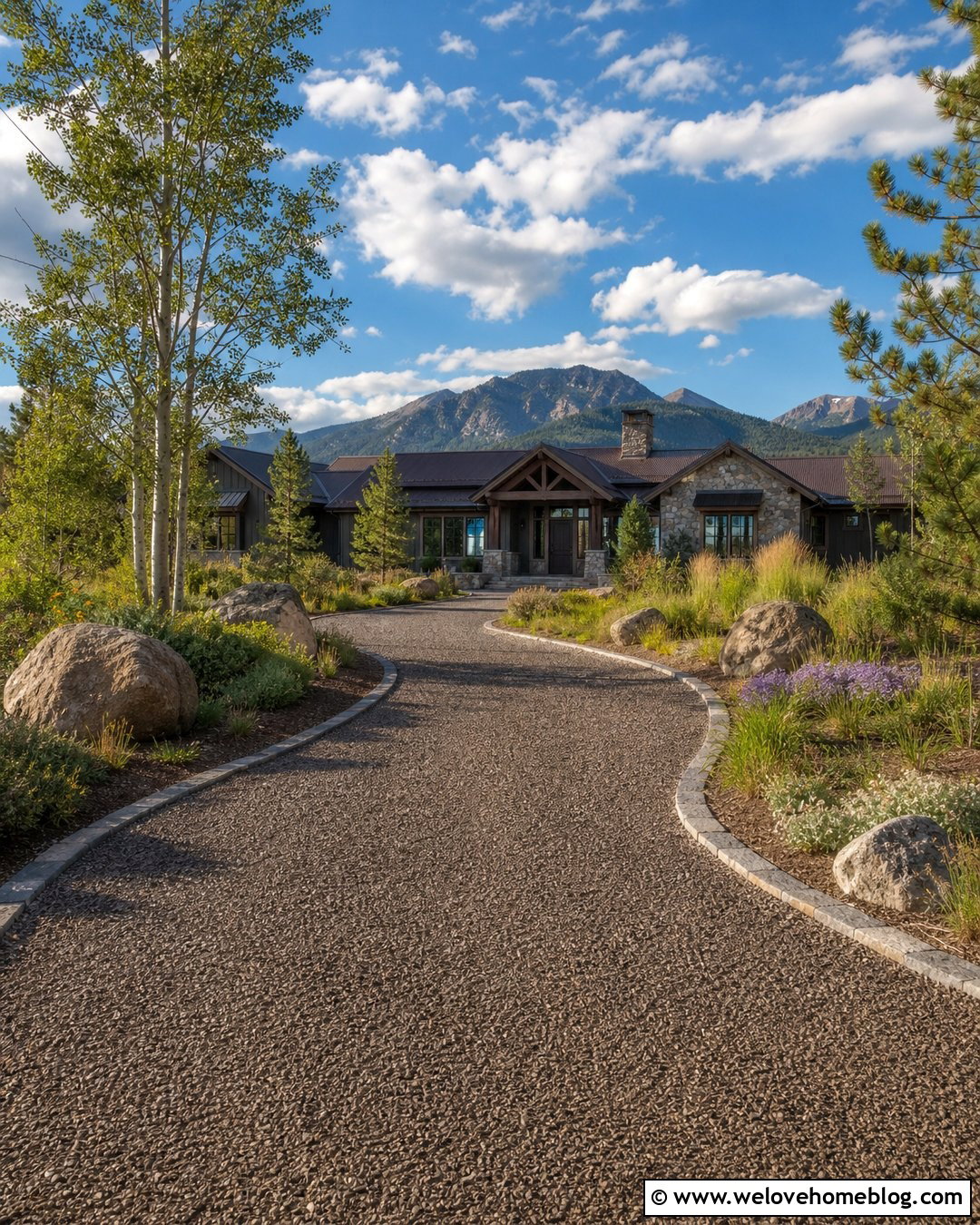 Gravel Driveway With Boulders And Native Plants - 50 gravel driveway ideas