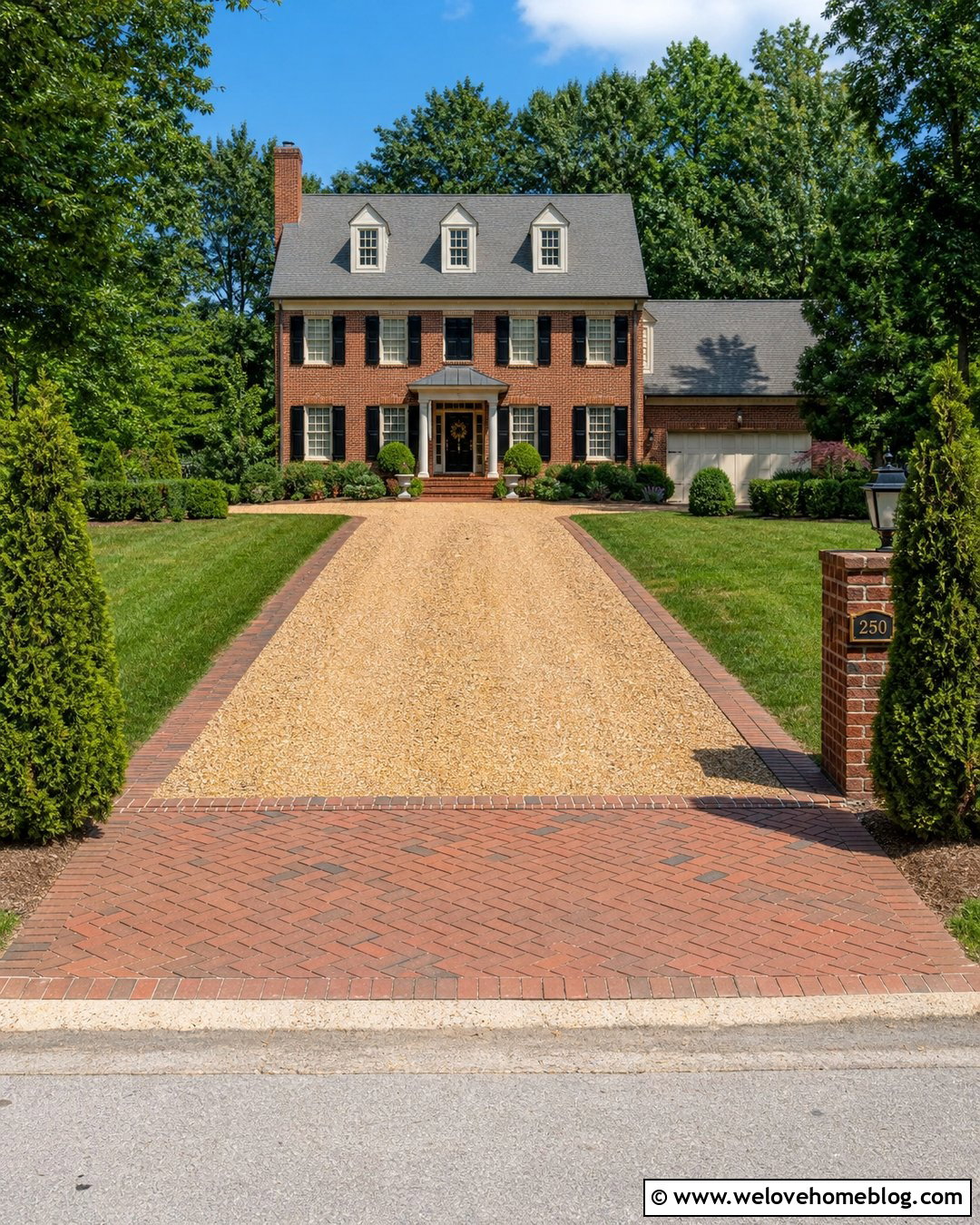 Gravel Driveway With Brick Entrance Apron - 20 Driveways With Gravel Ideas