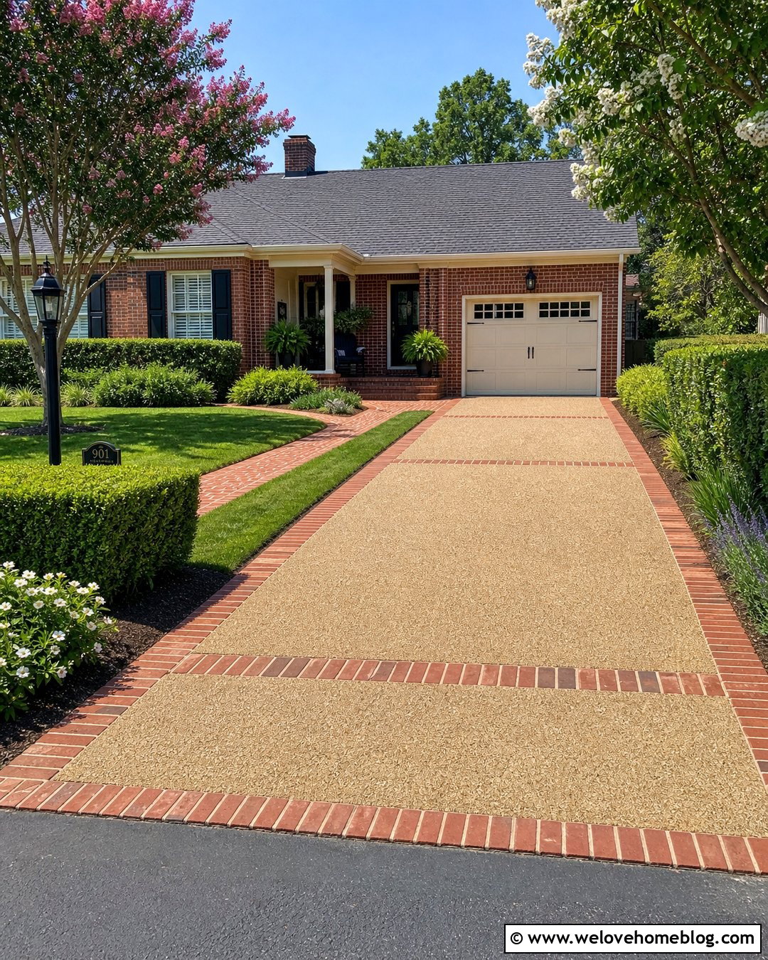 Gravel Driveway With Brick Ribbon - 20 Stone And Gravel Driveway Ideas