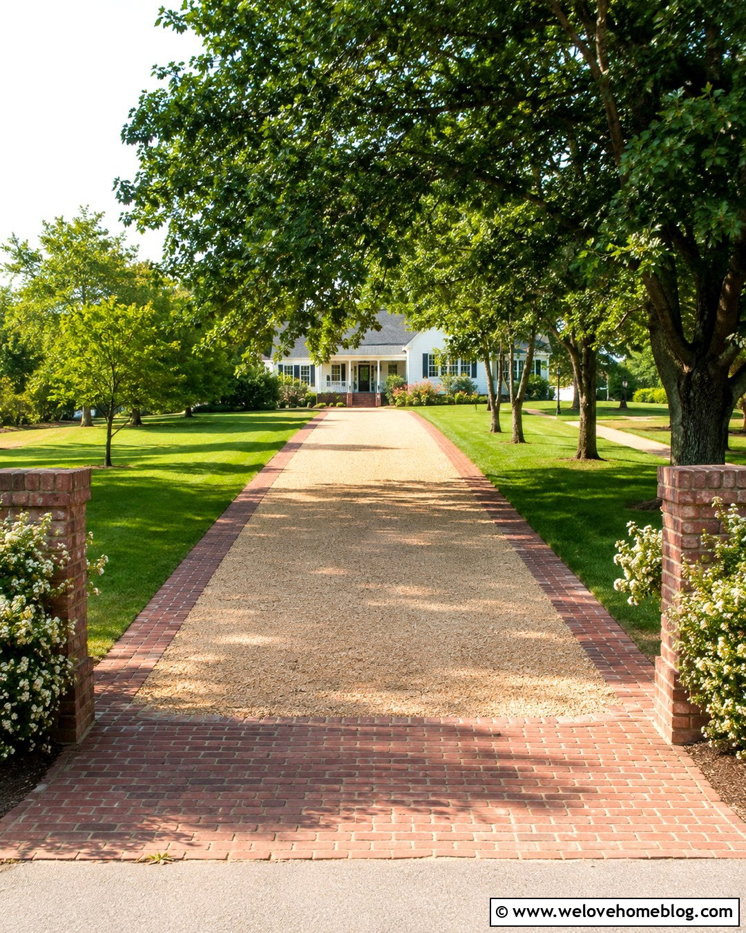 Gravel Driveway With Brick Side Runners - 20 Driveway Side Pavers Ideas