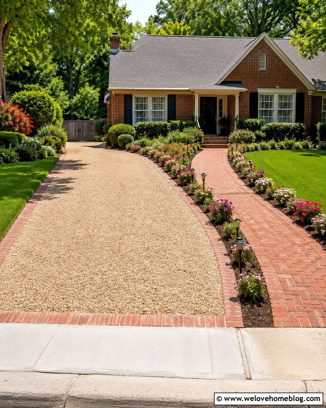 Gravel Driveway With Brick Walkway - 20 Brick And Gravel Driveway Ideas