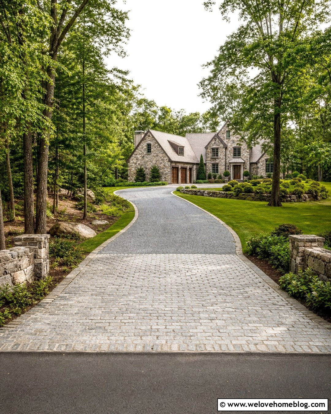 Gravel Driveway With Cobblestone Apron - 20 How To Build A Driveway Ideas