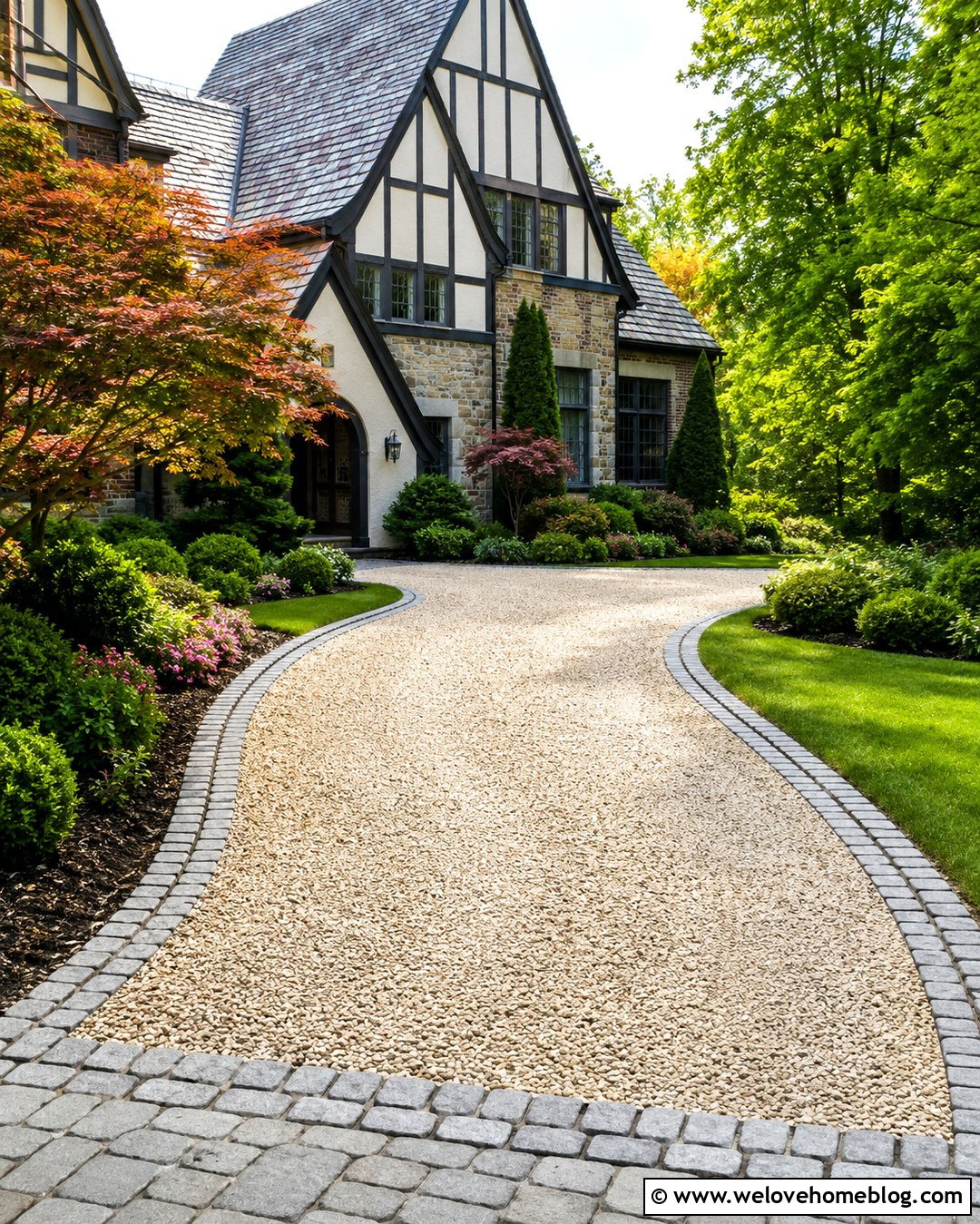 Gravel Driveway With Cobblestone Edging - 20 gravel driveways edging ideas