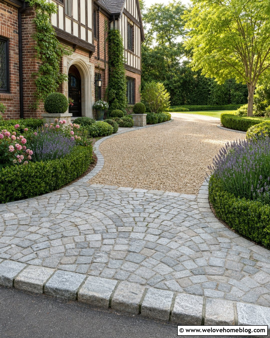 Gravel Driveway With Cobblestone Path - 20 Gravel Driveway With Path Ideas